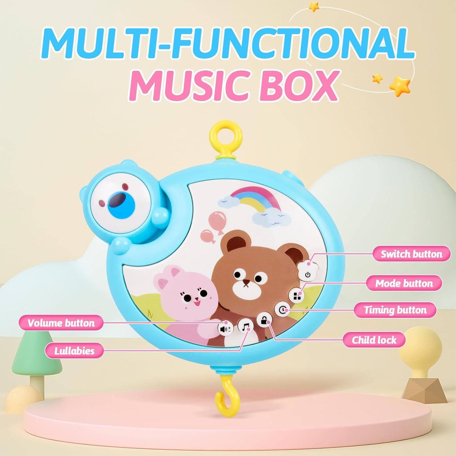 Móvil de Cuna Musical Al YING LE con Proyector y Sonajeros