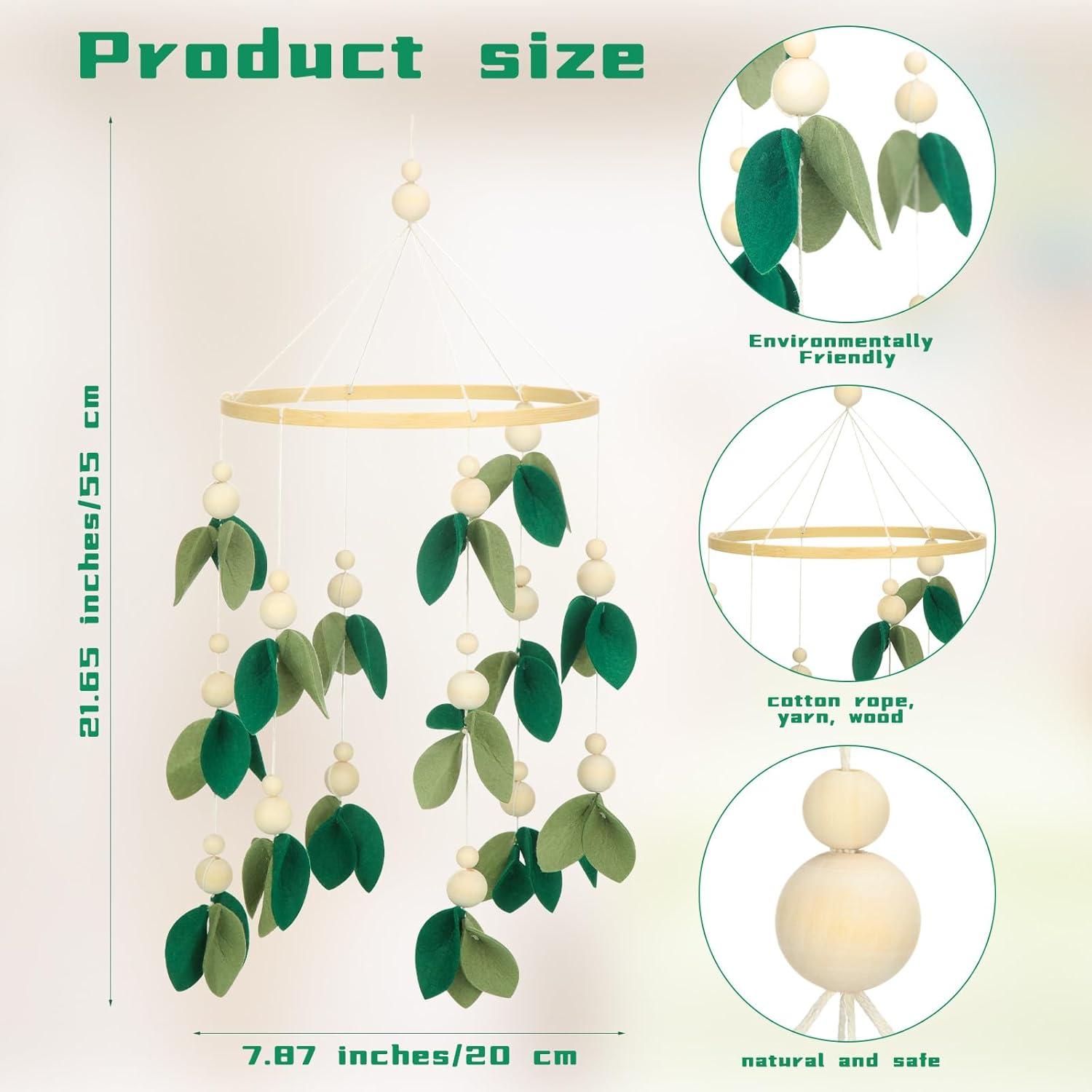 Móvil para Cuna Wenqik Hoja Verde Woodland 55x20 cm