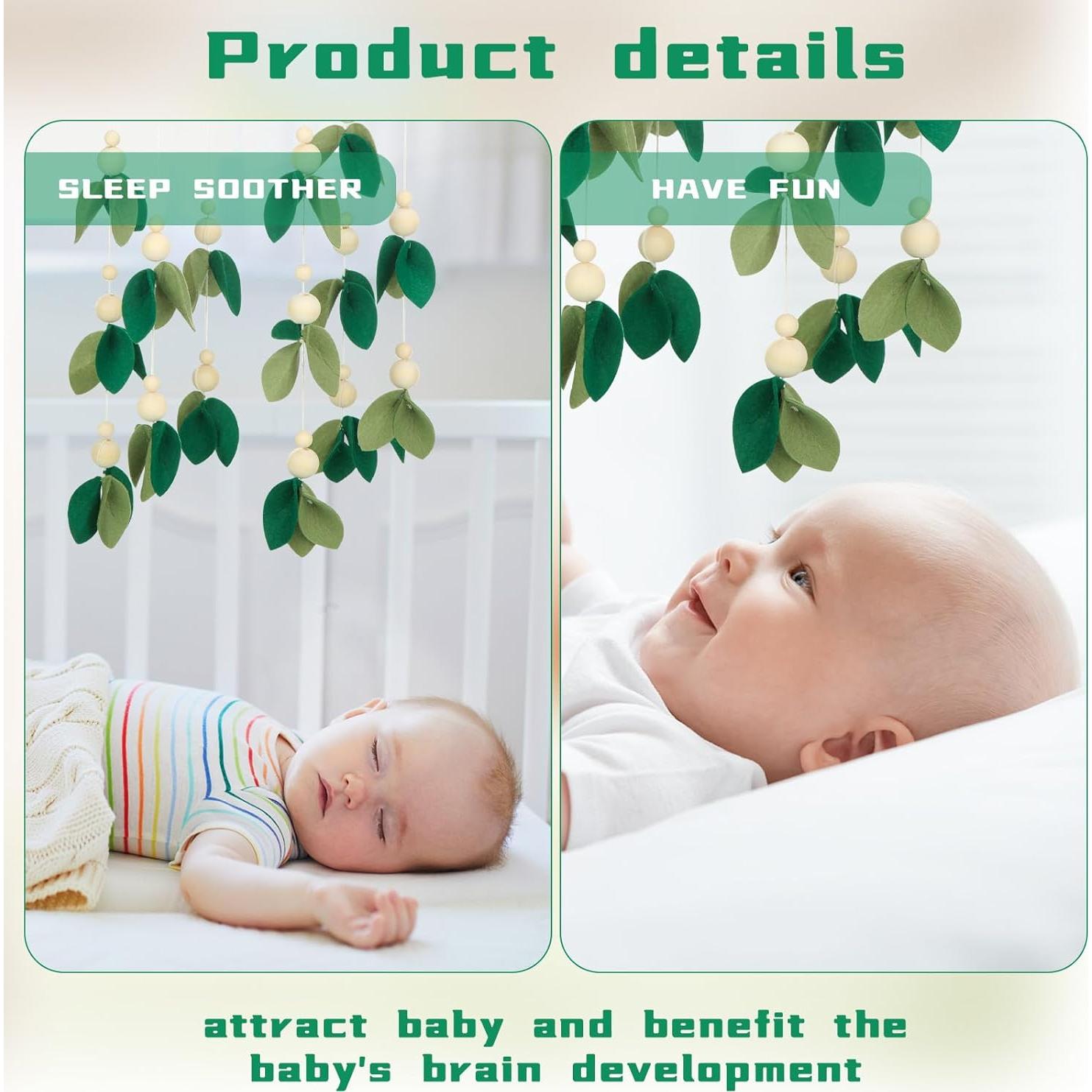 Móvil para Cuna Wenqik Hoja Verde Woodland 55x20 cm