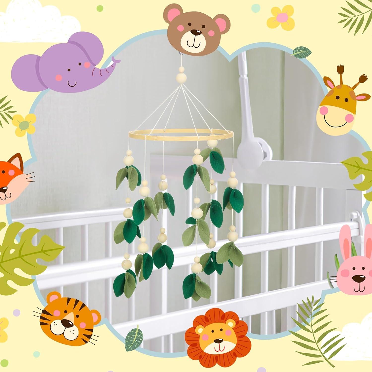 Móvil para Cuna Wenqik Hoja Verde Woodland 55x20 cm