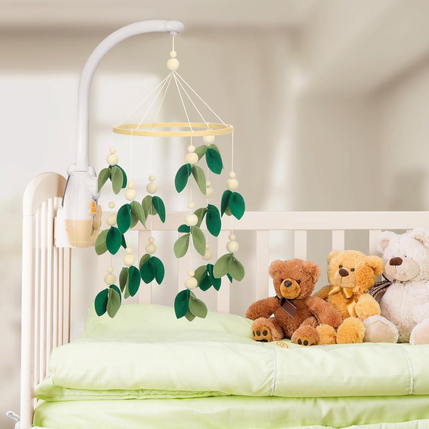 Móvil para Cuna Wenqik Hoja Verde Woodland 55x20 cm