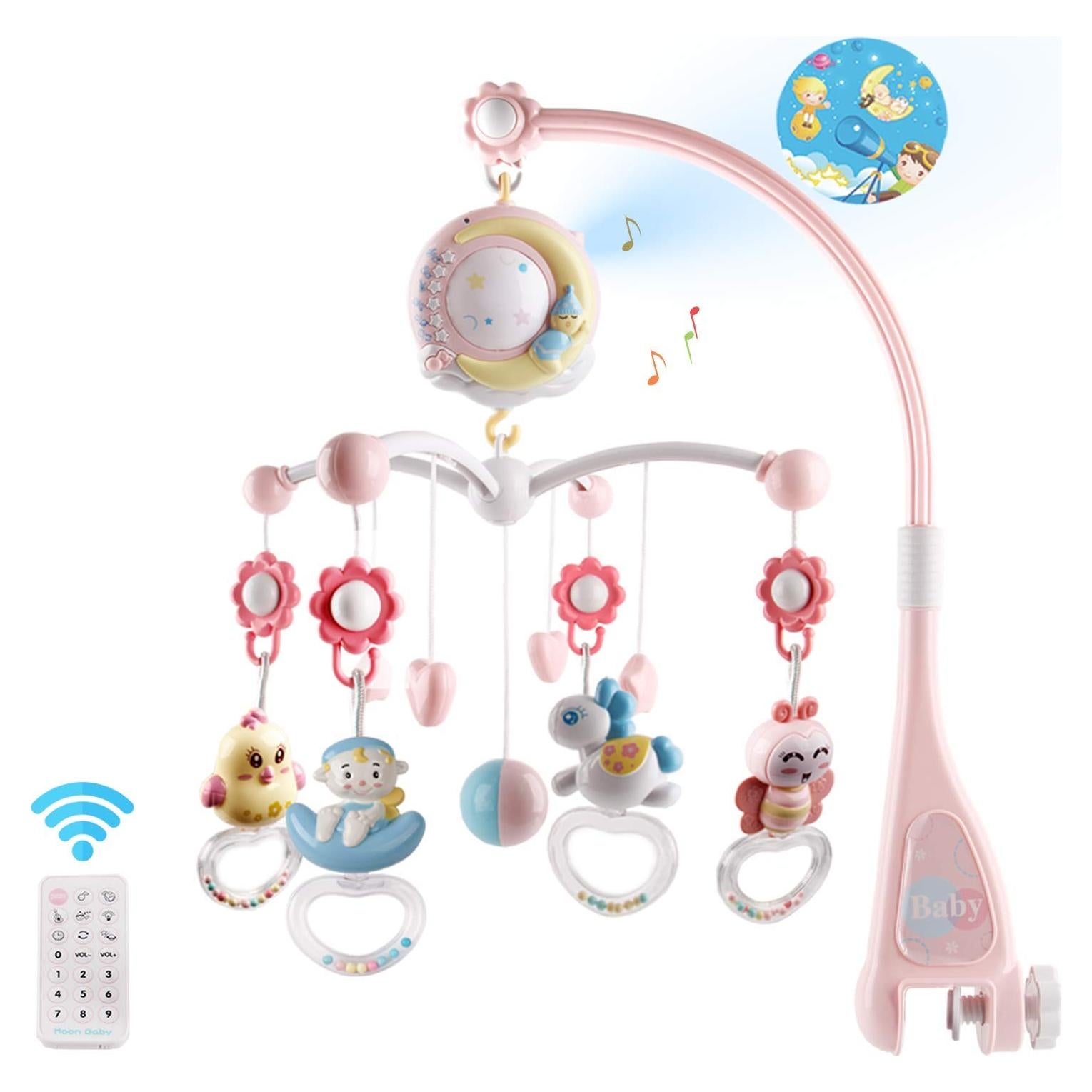 Móvil Musical para Cuna Mini Tudou con Proyector y 150 Melodías