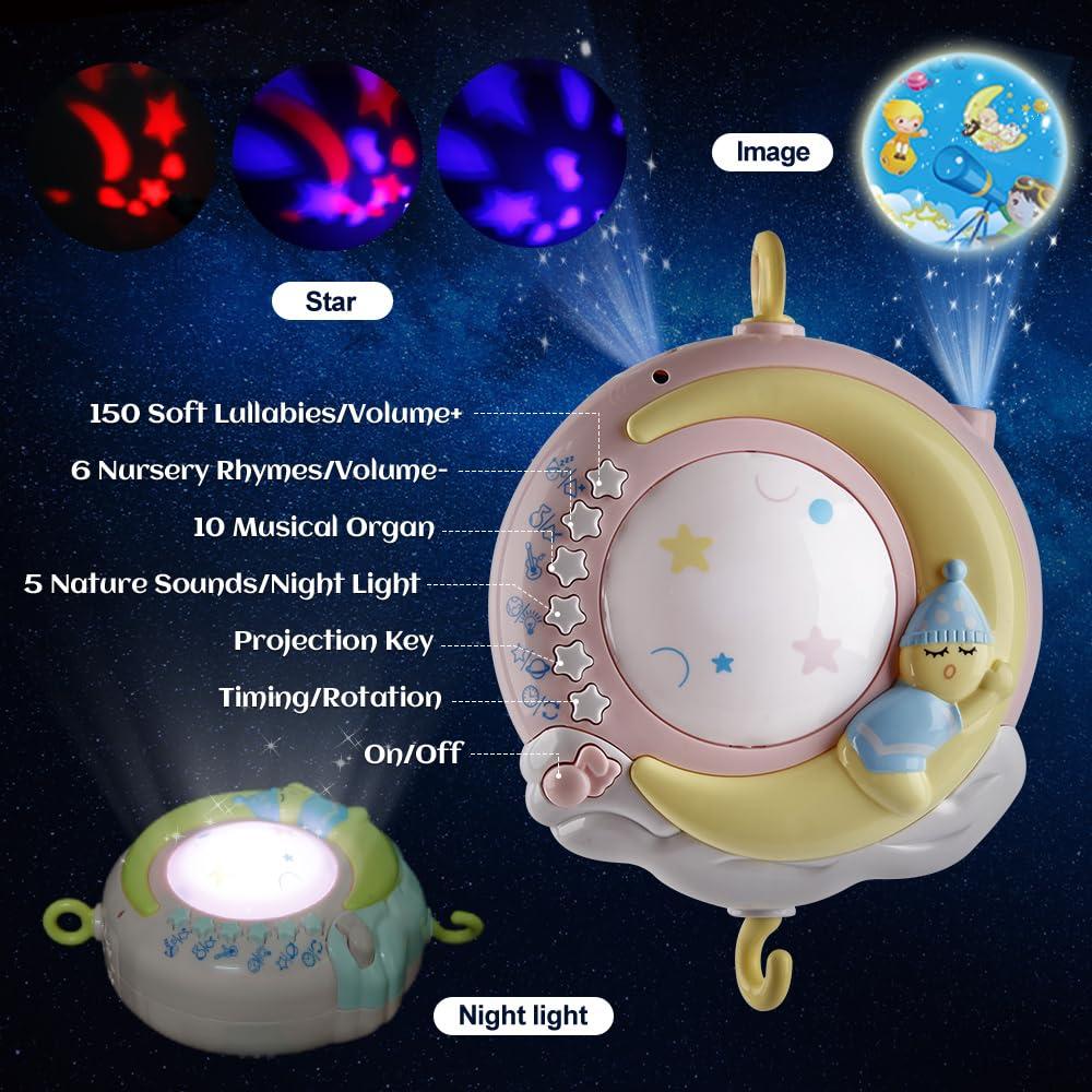 Móvil Musical para Cuna Mini Tudou con Proyector y 150 Melodías