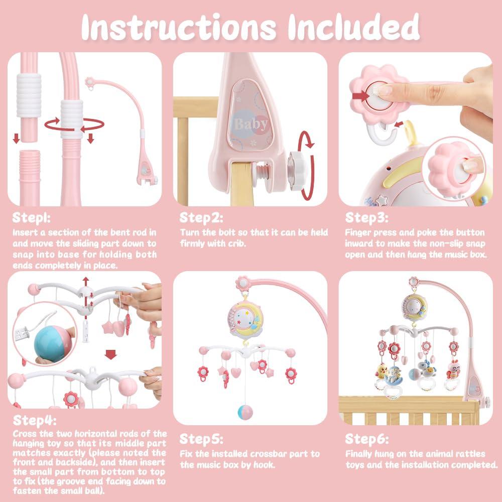 Móvil Musical para Cuna Mini Tudou con Proyector y 150 Melodías