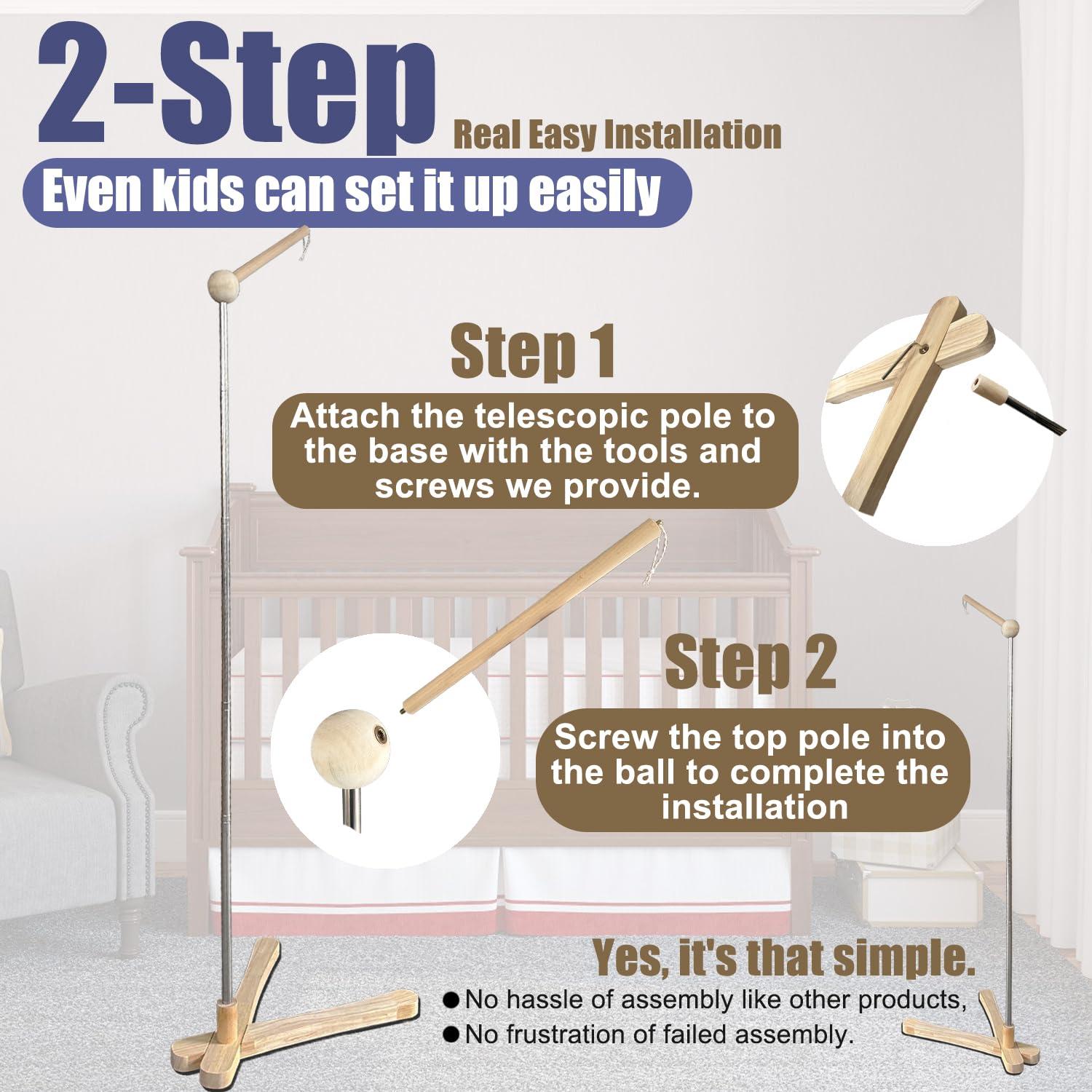 Brazo de Móvil de Cuna de Madera Tuiiopoli 100% Natural