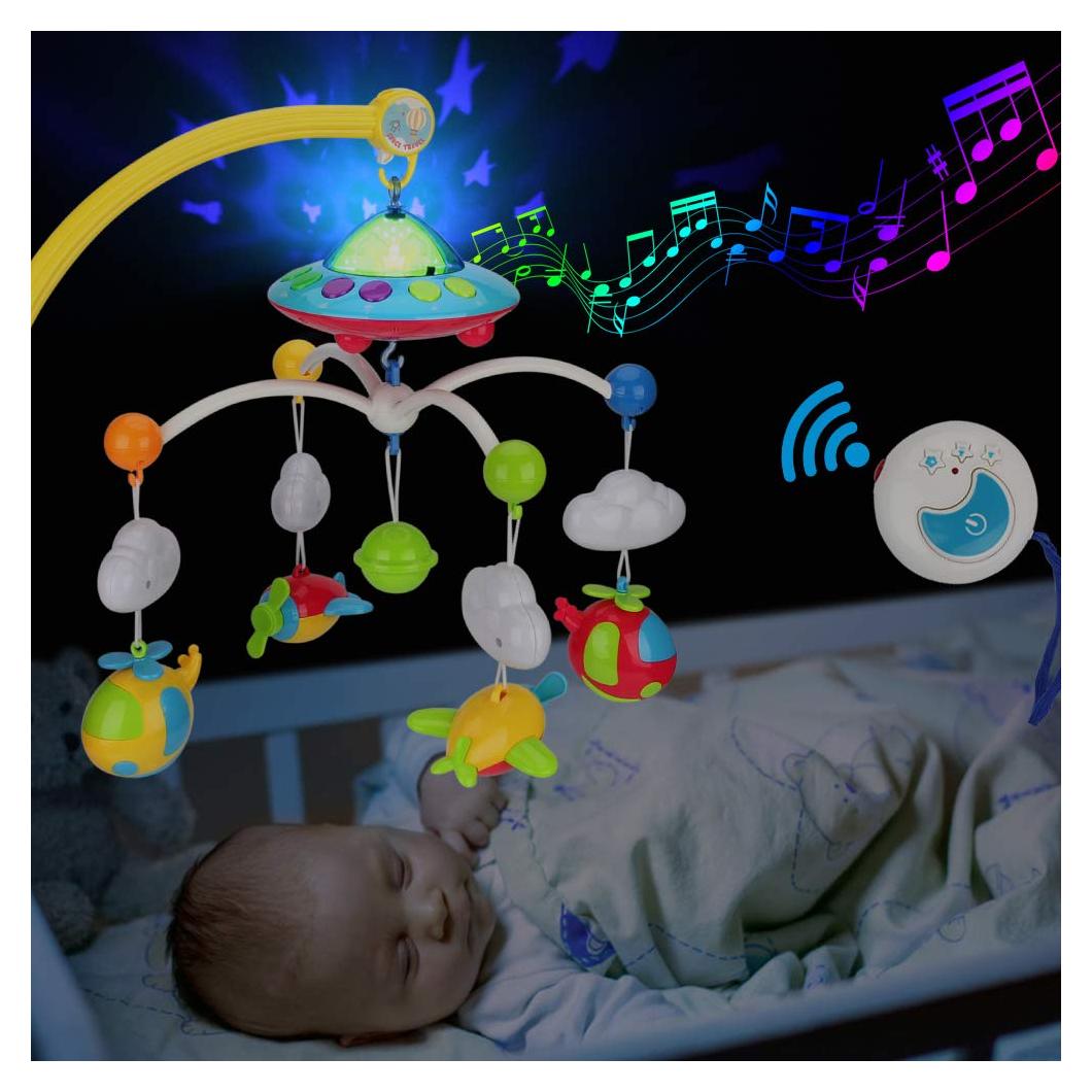 Móvil Musical para Cuna Elf Lab Avián con Proyector y Control Remoto