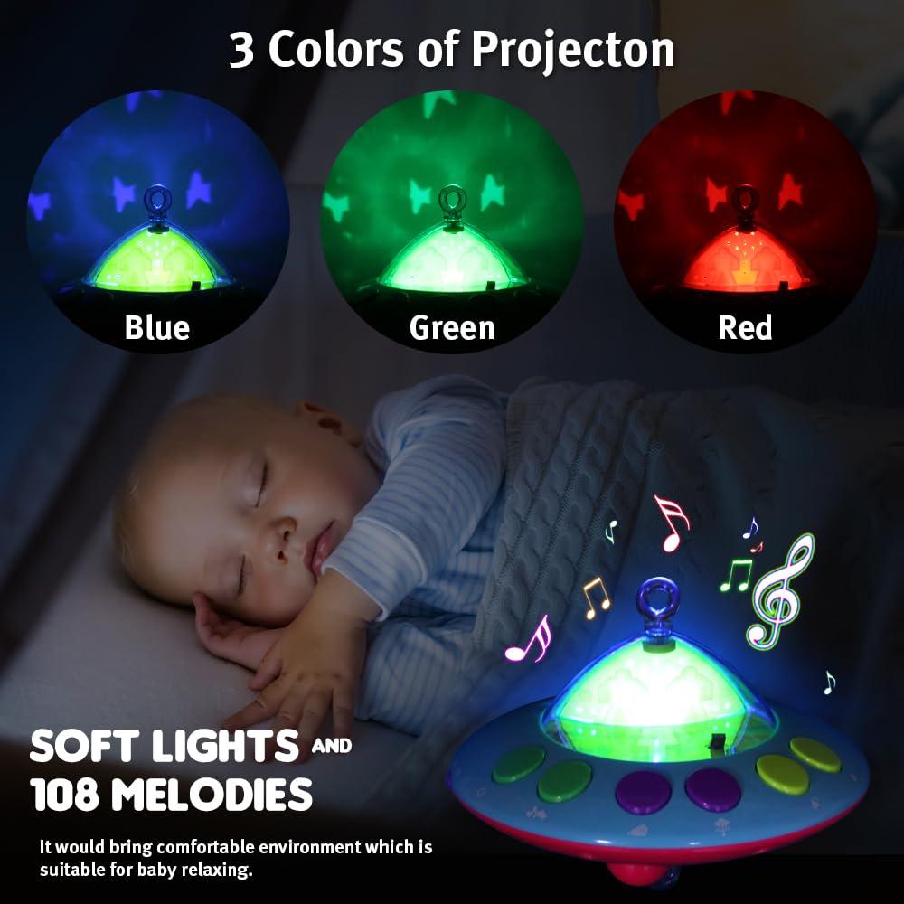 Móvil Musical para Cuna Elf Lab Avián con Proyector y Control Remoto