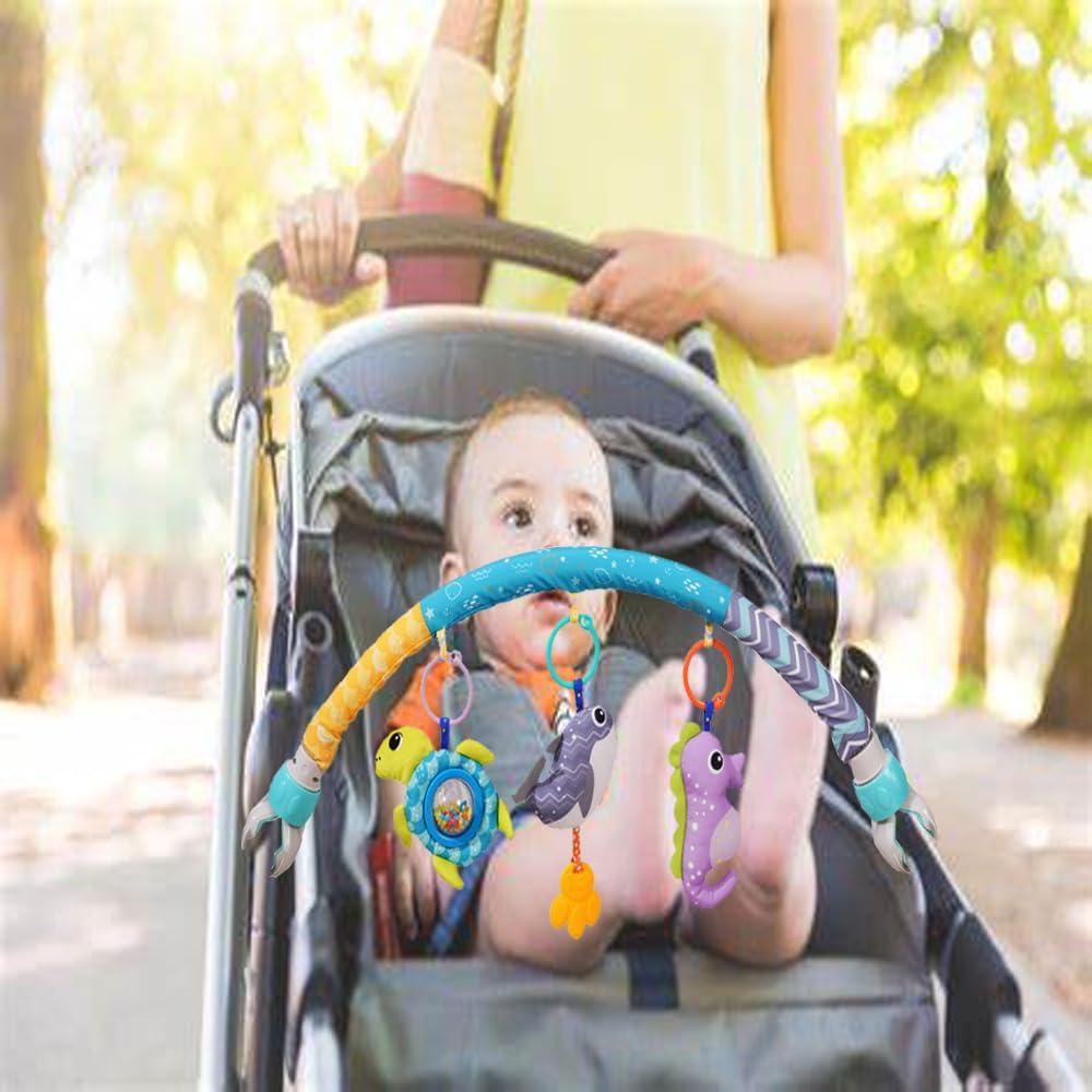 Móvil de Actividad para Bebés Azul - Juguete Ajustable 0-12 Meses