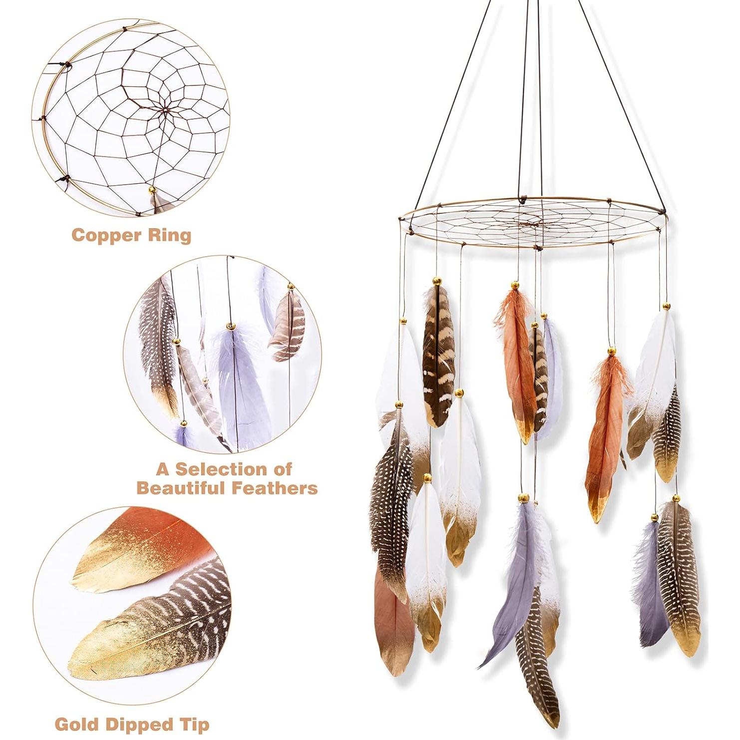 Móvil Atrapa Sueños Boho ANROYE 25cm Decoración Infantil