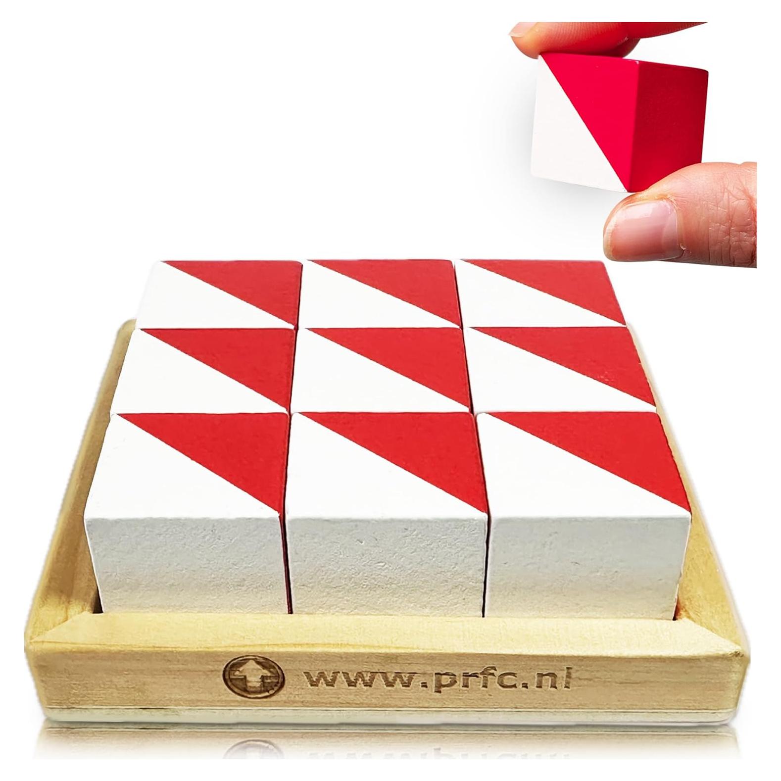 Bloques de Madera PrfcNL IQ Test - 9 Cubos 2.5 cm para Evaluaciones