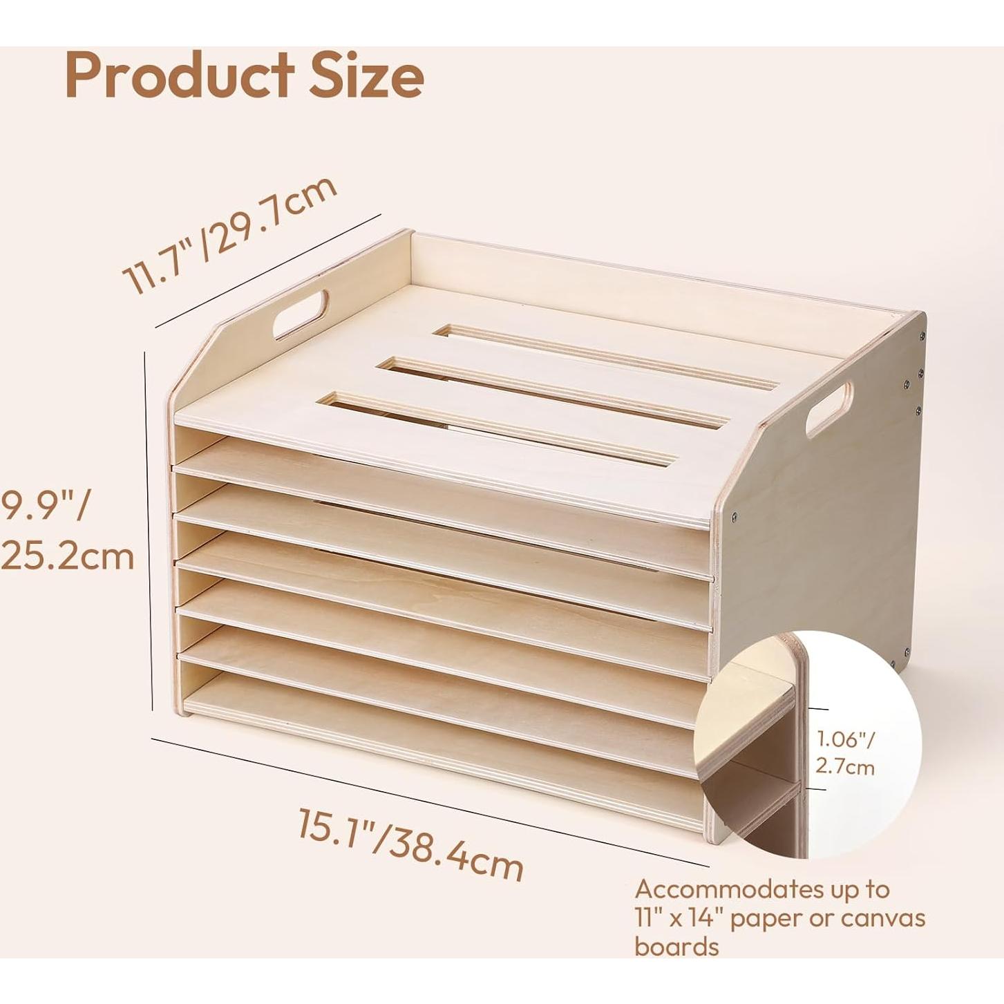Soporte de Secado de Arte Woodtoe con 7 Estantes Desmontables