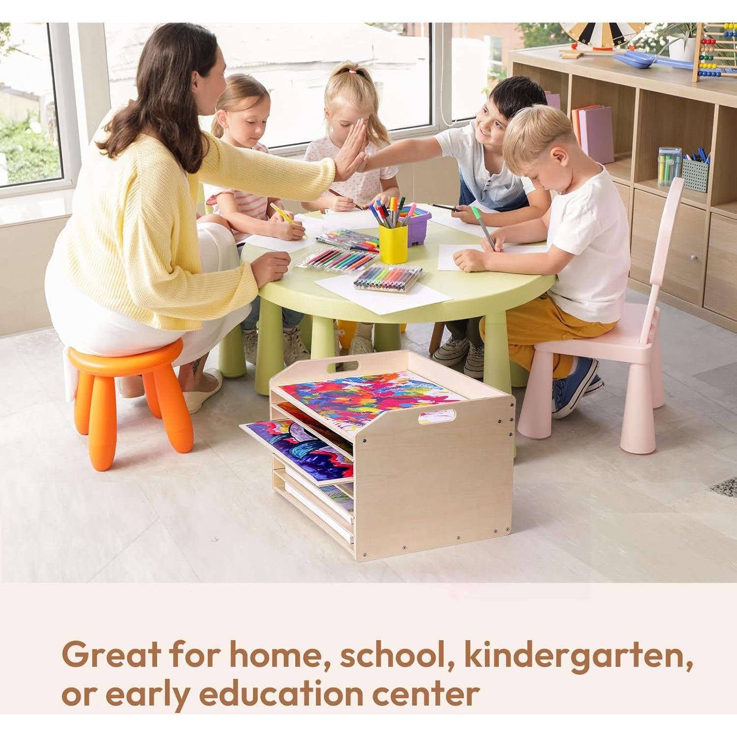 Soporte de Secado de Arte Woodtoe con 7 Estantes Desmontables