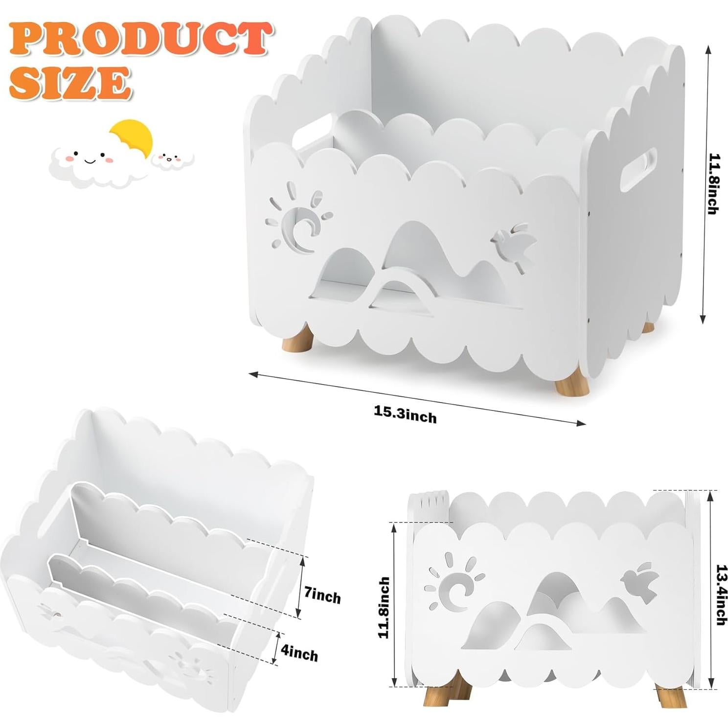 Estantería de Madera para Niños Calmbee Blanca con 3 Estantes
