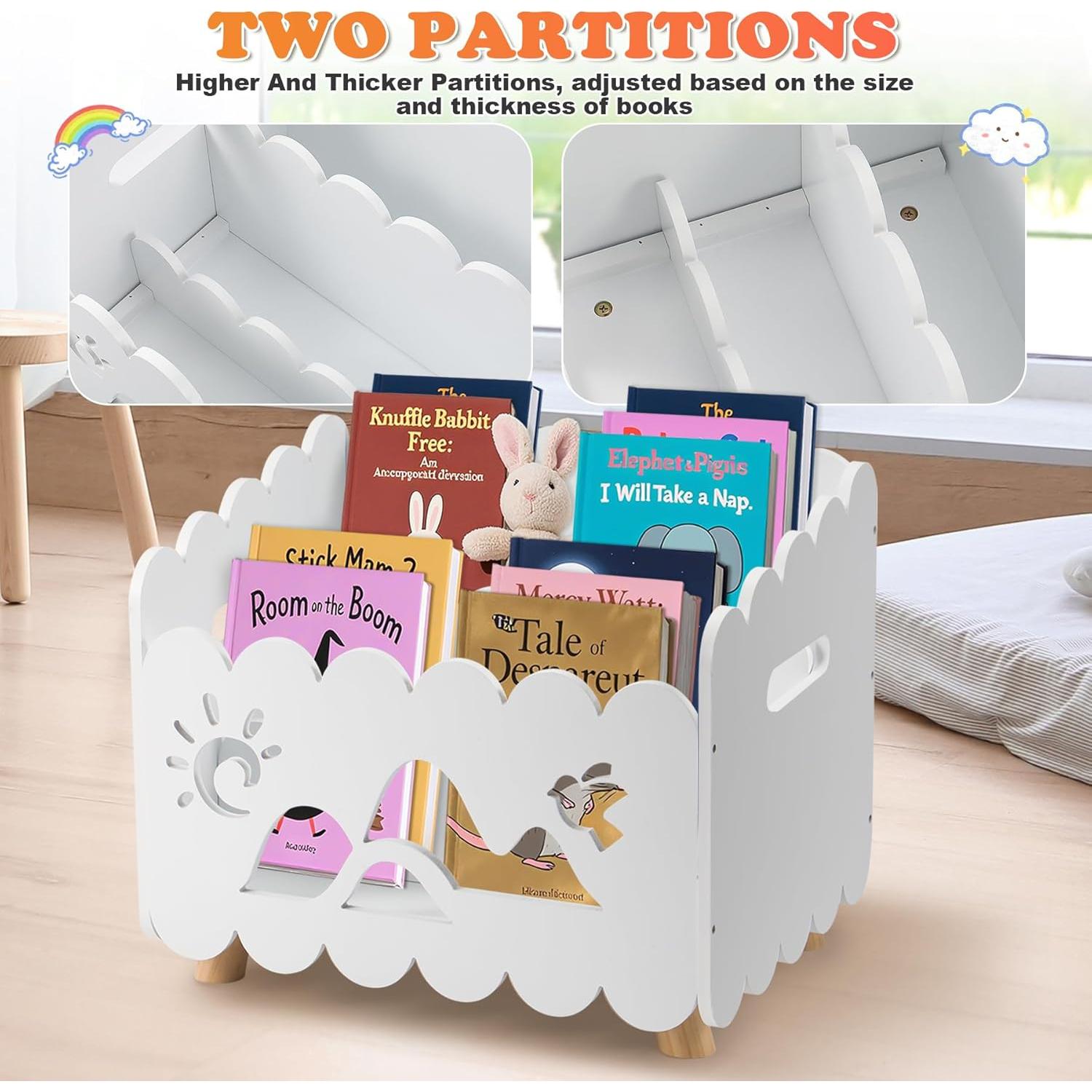 Estantería de Madera para Niños Calmbee Blanca con 3 Estantes