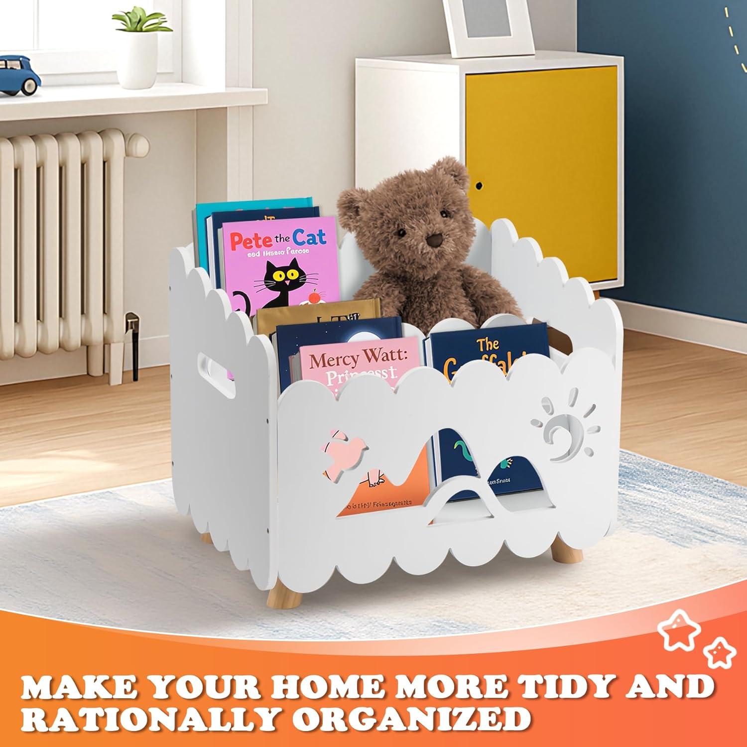 Estantería de Madera para Niños Calmbee Blanca con 3 Estantes