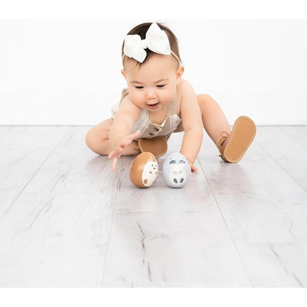 Conjunto de Juguetes de Balance de Madera Pearhead - Erizo y Mapache