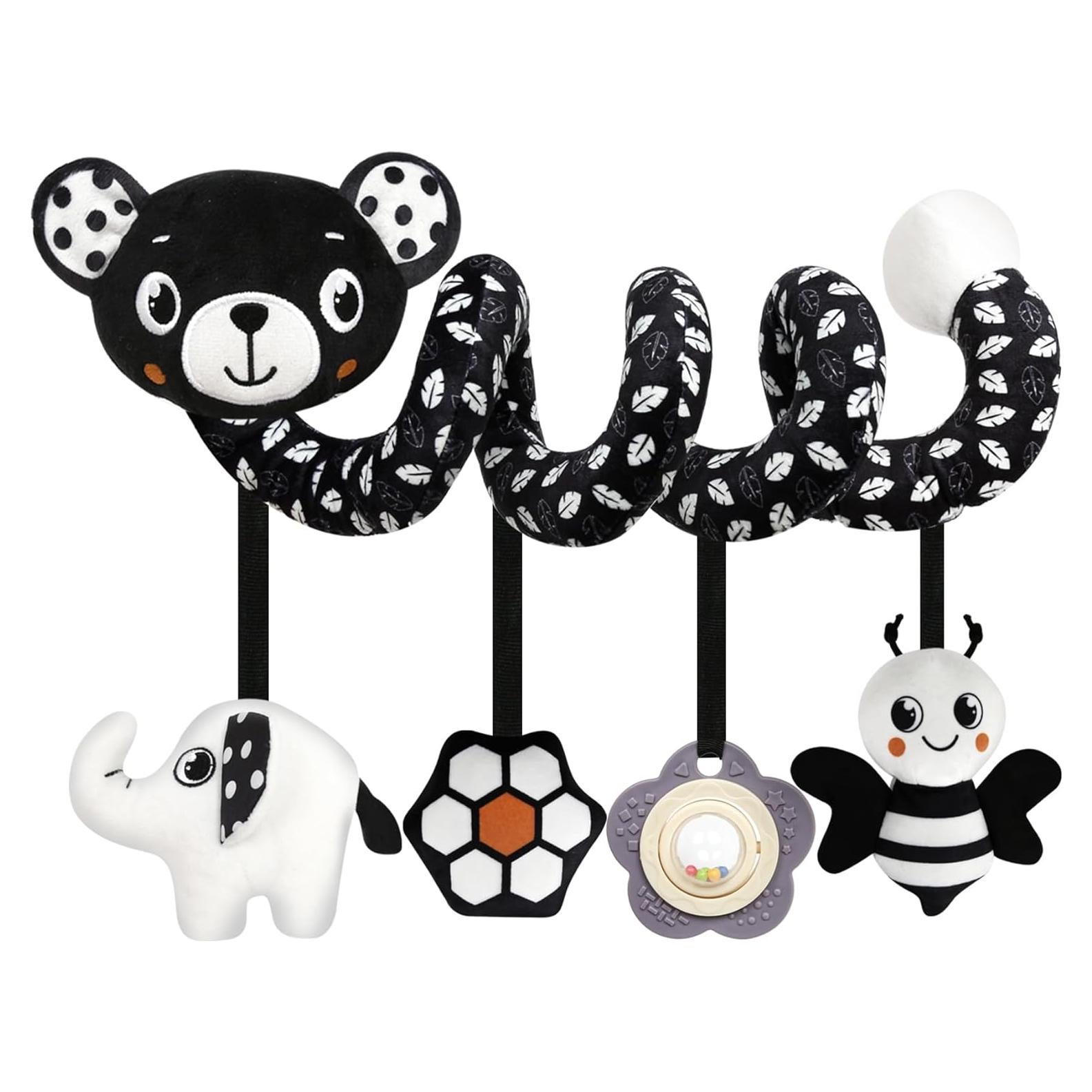 Juguete Colgante para Silla de Auto GKDOMS Oso Negro y Blanco