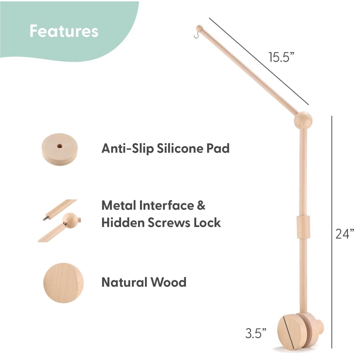 Móvil de Cuna Musical The Peanutshell - 12 Canciones, Madera