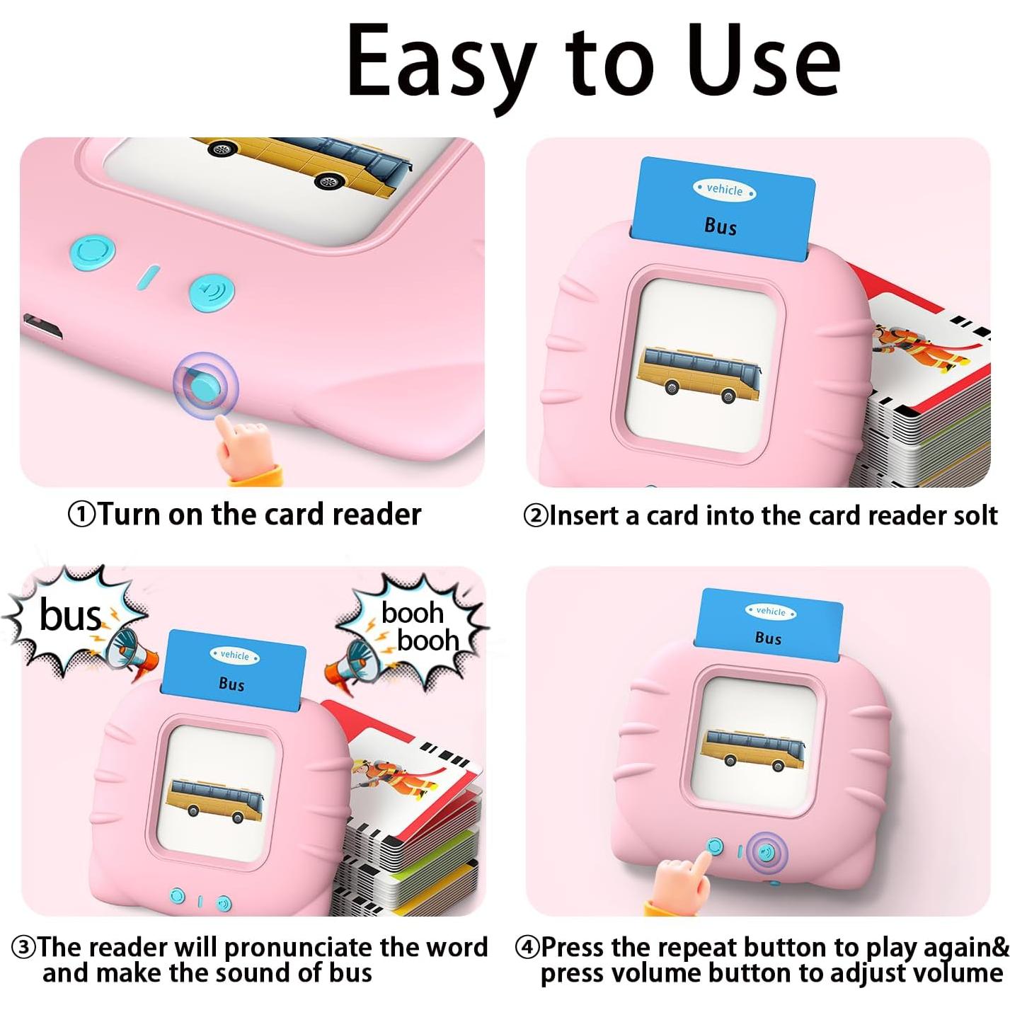 Juguete Educativo Kidzdo 540 Tarjetas Visuales para Niños 2-5 Años