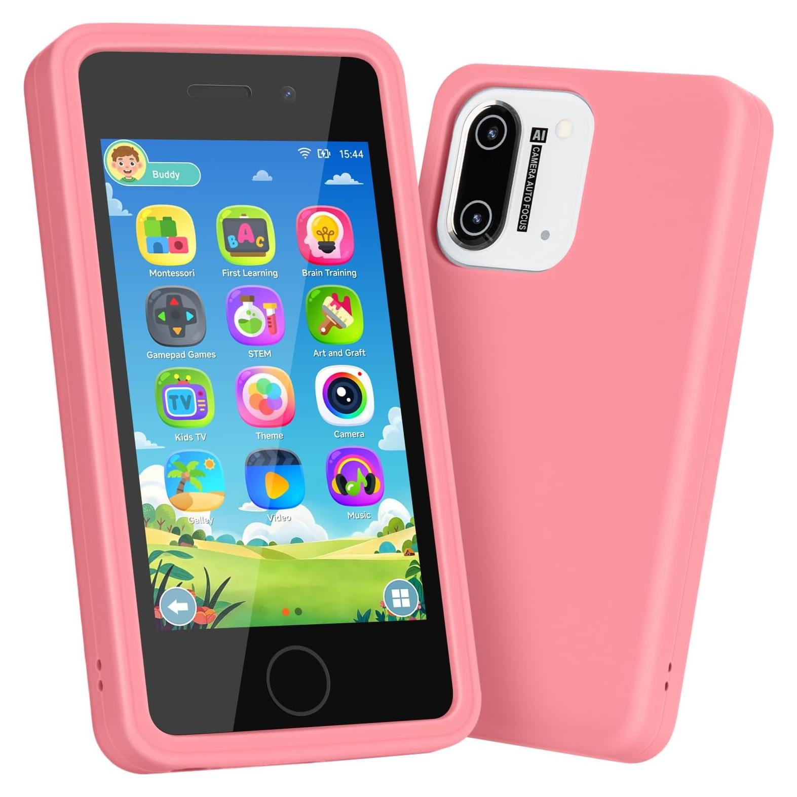 Teléfono Inteligente para Niños GREENCREEK Rosa 3.97" Doble Cámara