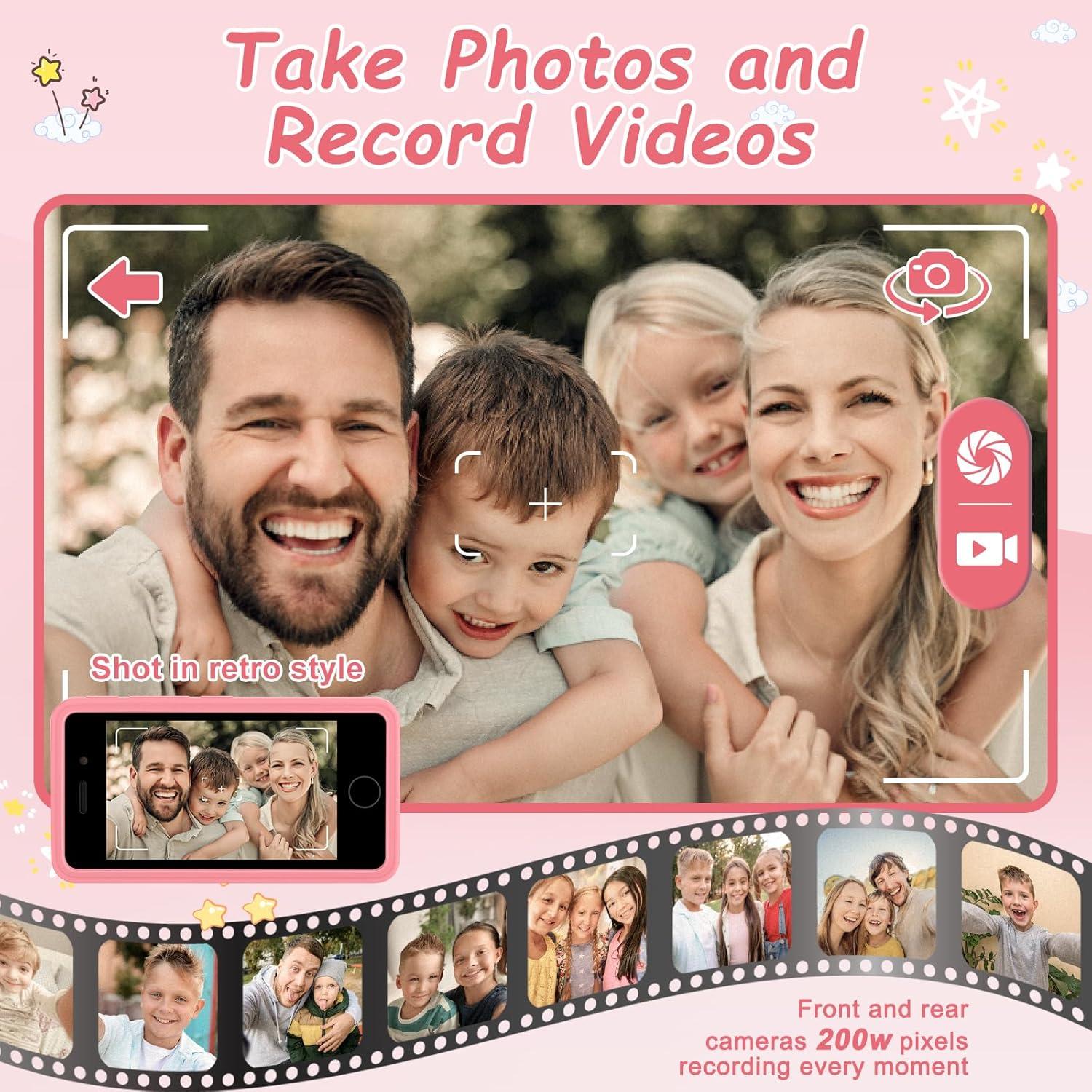 Teléfono Inteligente para Niños GREENCREEK Rosa 3.97" Doble Cámara