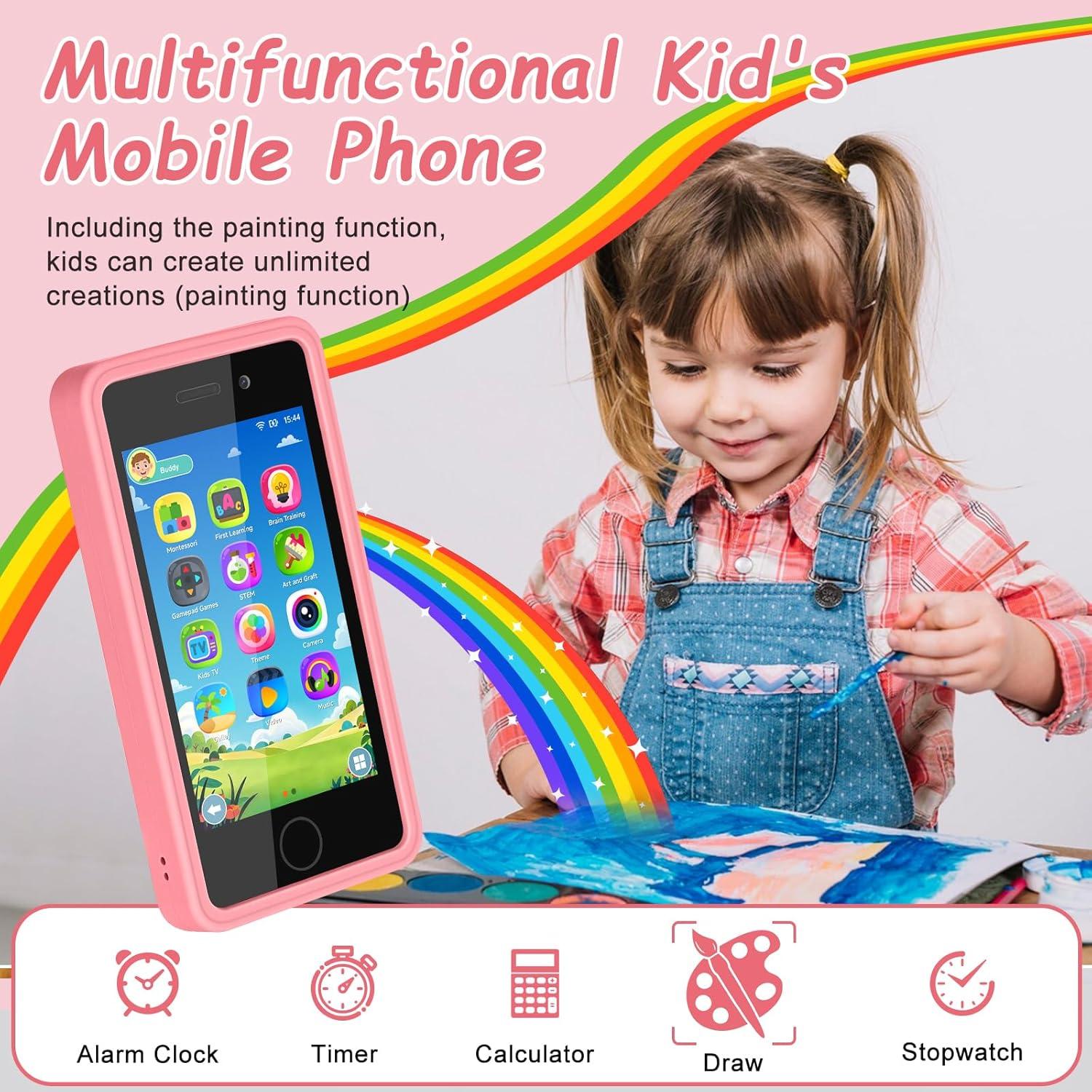 Teléfono Inteligente para Niños GREENCREEK Rosa 3.97" Doble Cámara