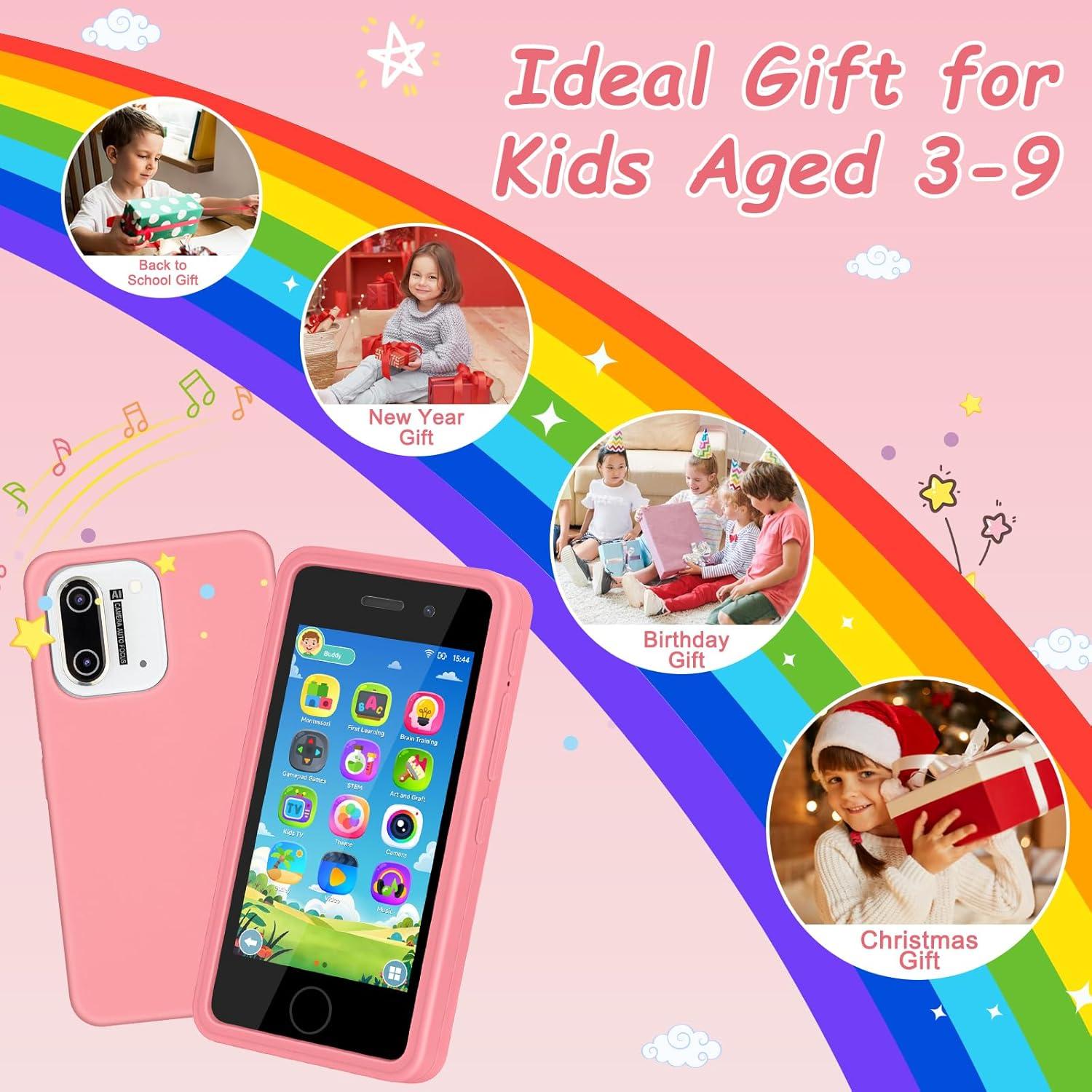 Teléfono Inteligente para Niños GREENCREEK Rosa 3.97" Doble Cámara