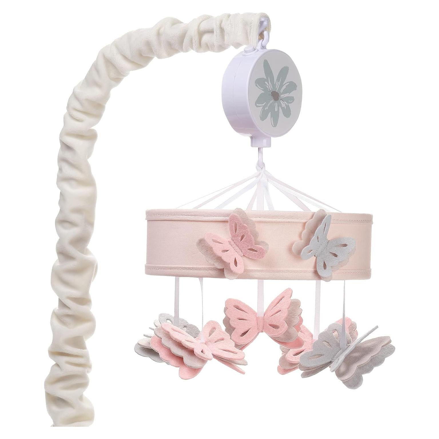 Móvil Musical de Cuna Lambs & Ivy Mariposa Rosa 68.5 cm