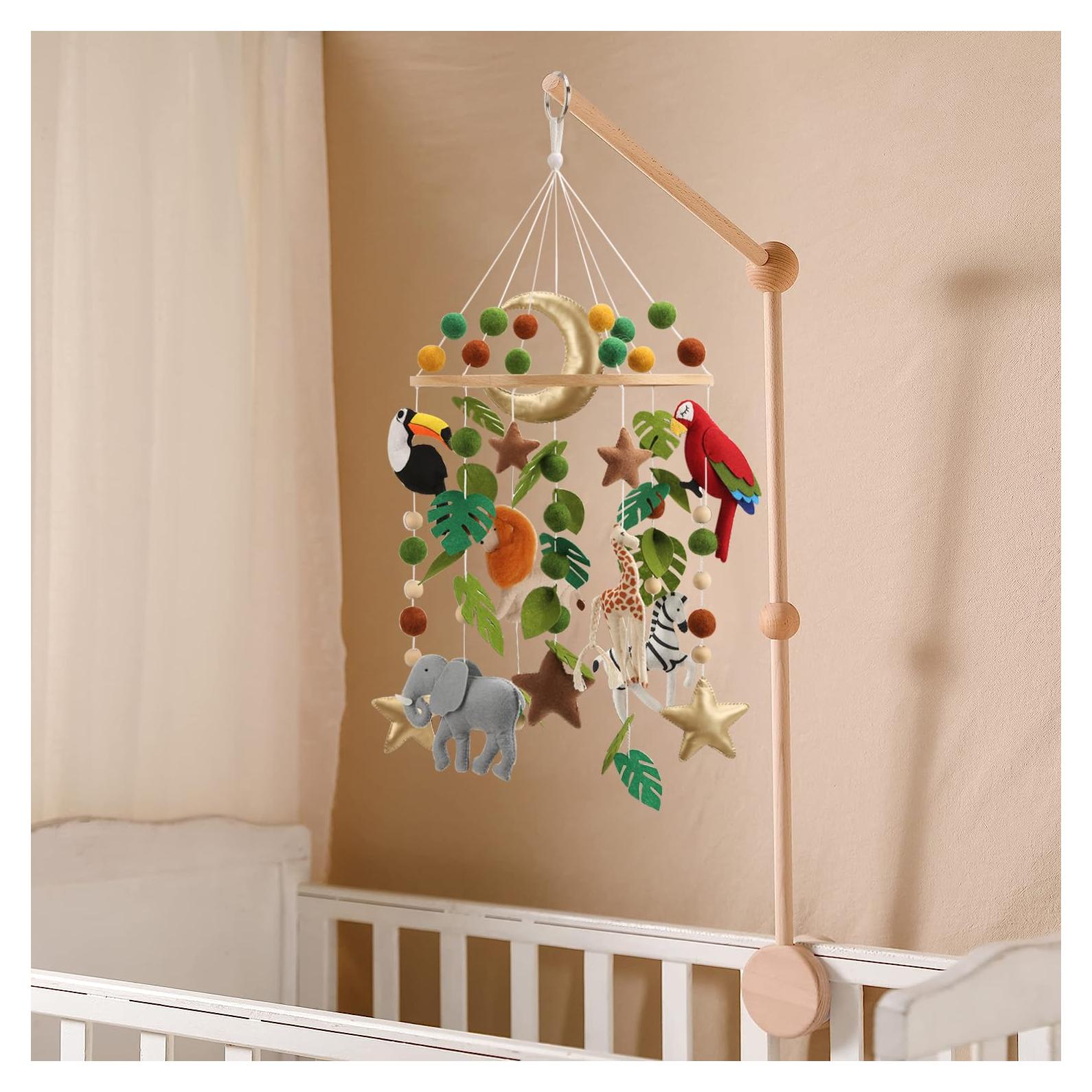 Móvil de Cuna Safari A - Hecho a Mano, Alto Contraste, Neutro