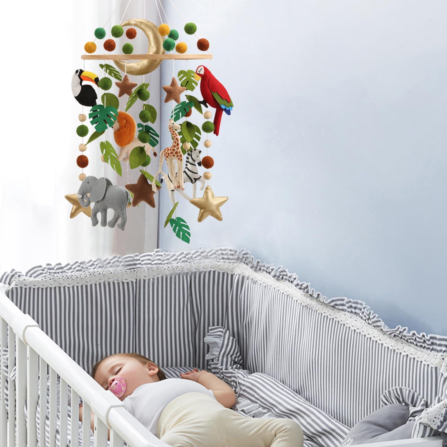 Móvil de Cuna Safari A - Hecho a Mano, Alto Contraste, Neutro