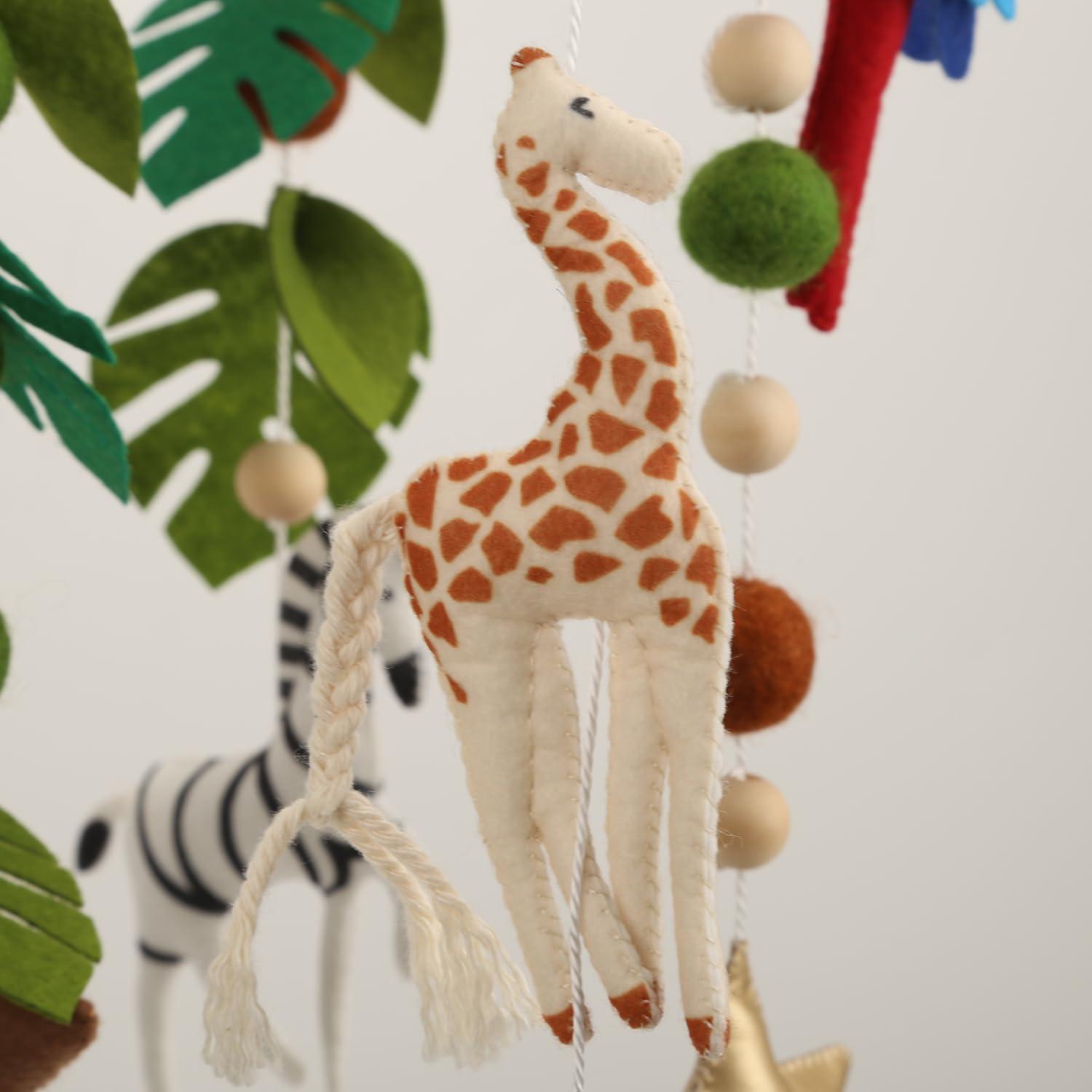 Móvil de Cuna Safari A - Hecho a Mano, Alto Contraste, Neutro