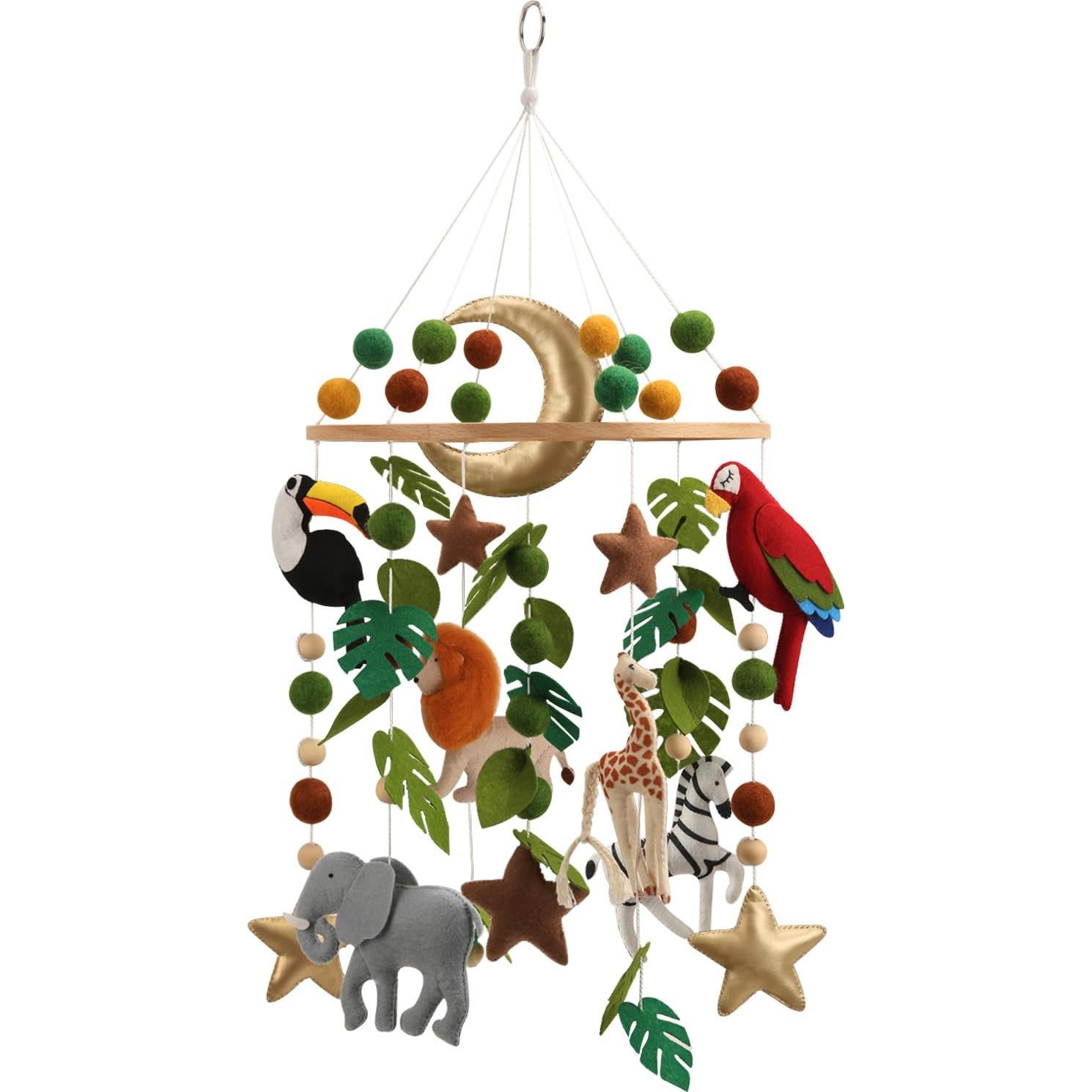 Móvil de Cuna Safari A - Hecho a Mano, Alto Contraste, Neutro