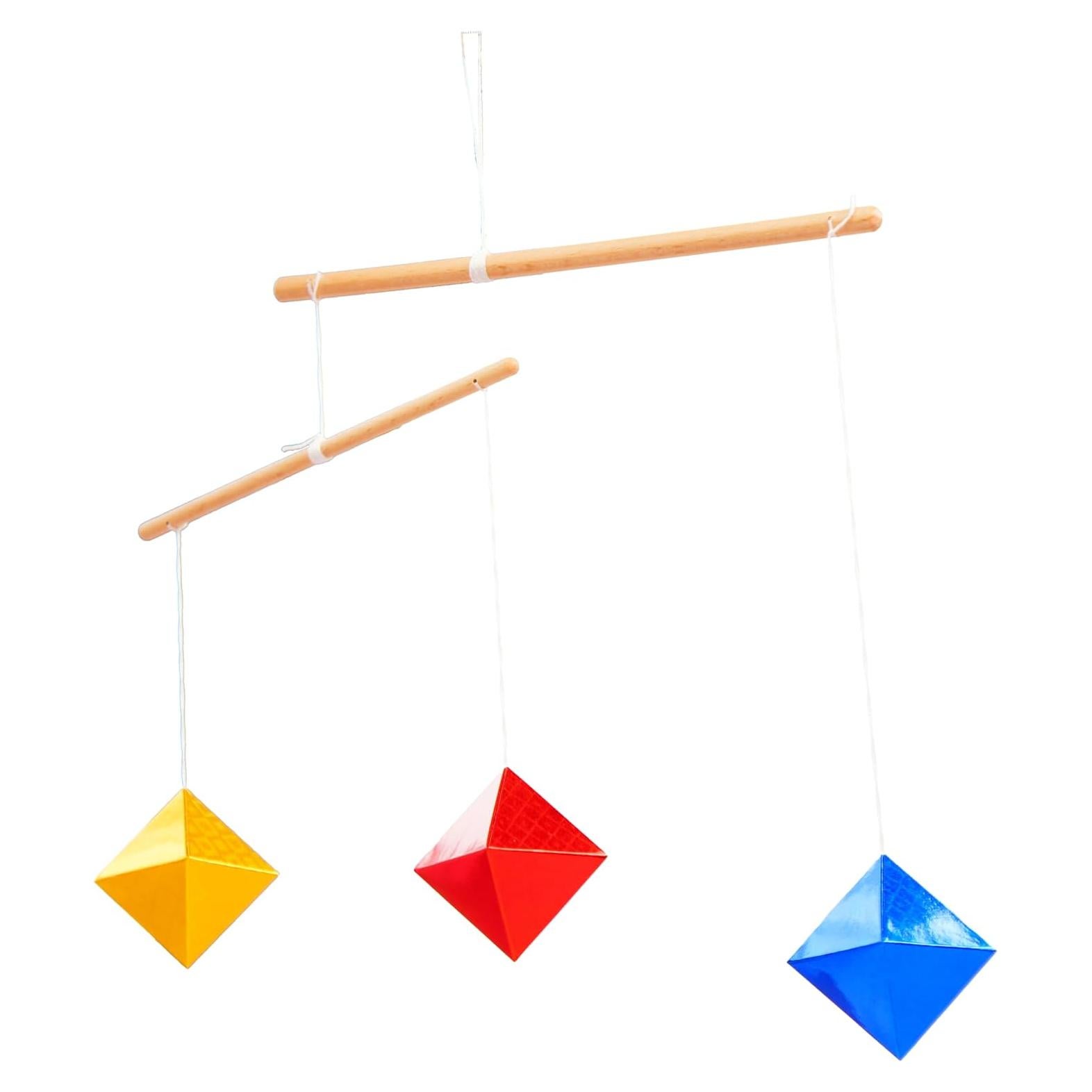 Móvil Montessori Geométrico Purgano - Octaedro Colgante Madera