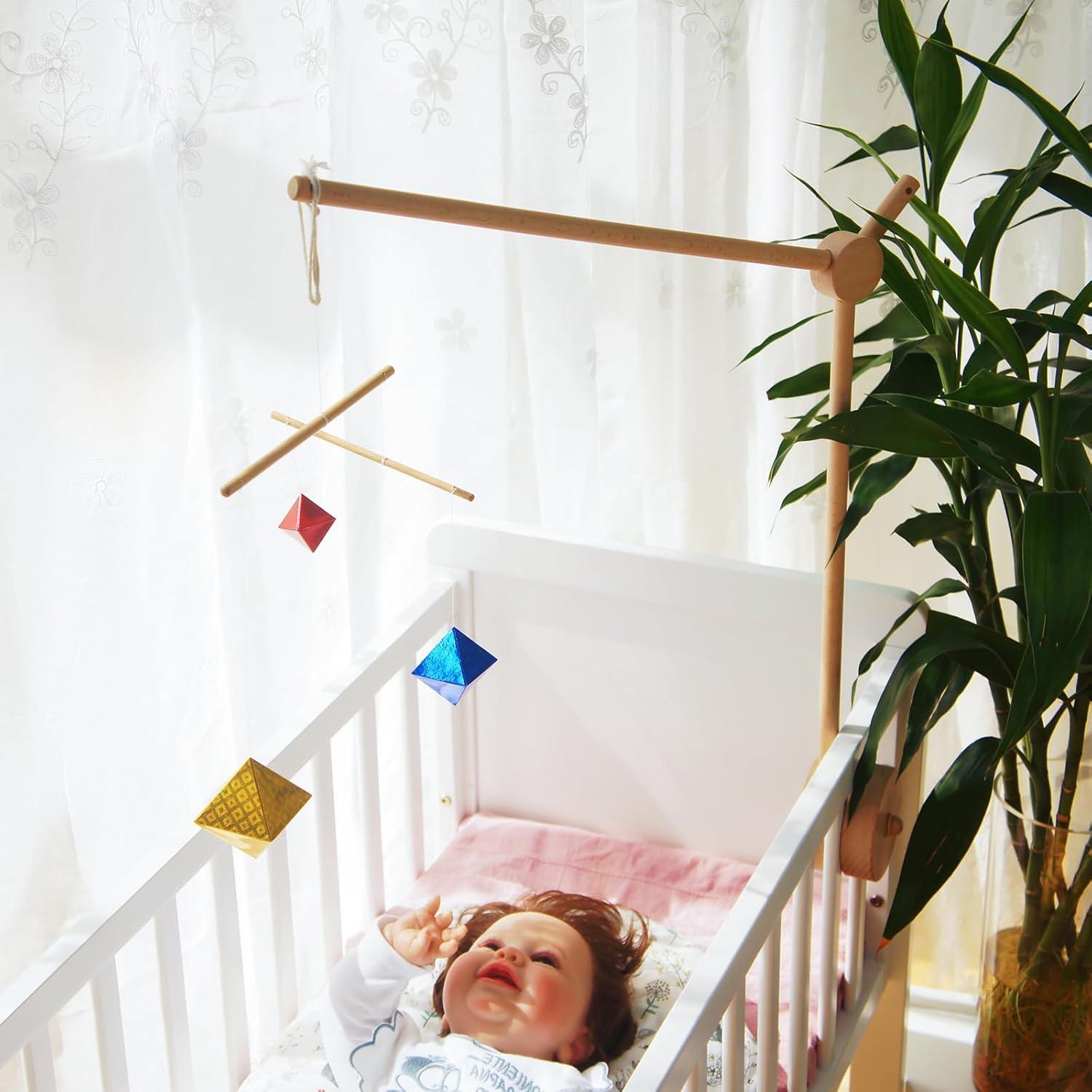 Móvil Montessori Geométrico Purgano - Octaedro Colgante Madera