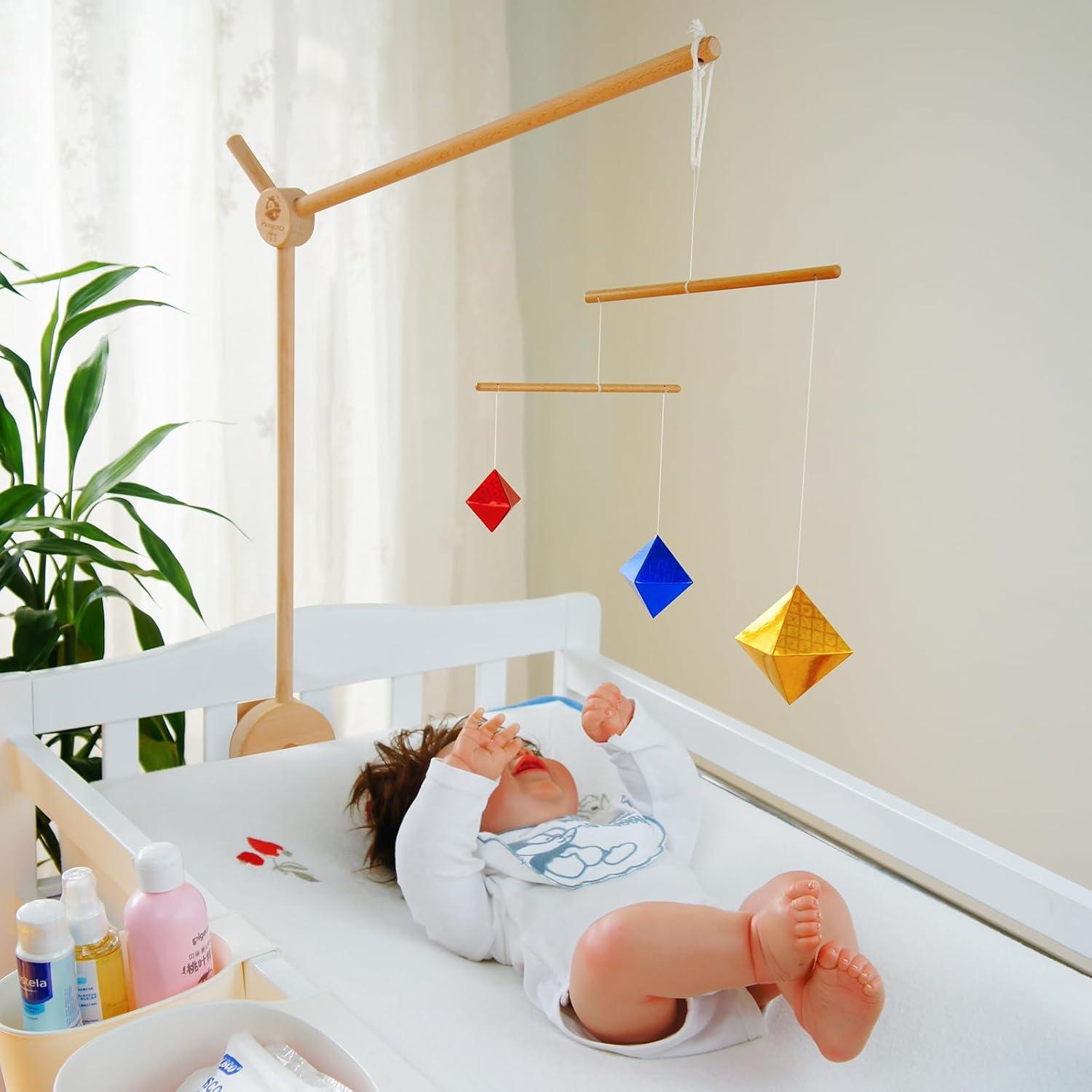 Móvil Montessori Geométrico Purgano - Octaedro Colgante Madera