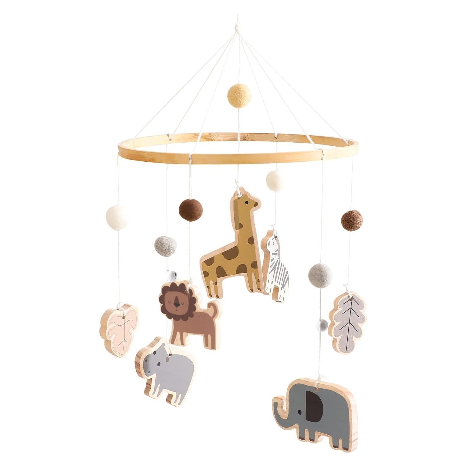 Móvil para Cuna OESSUF de Algodón y Madera, Musical y Luminoso
