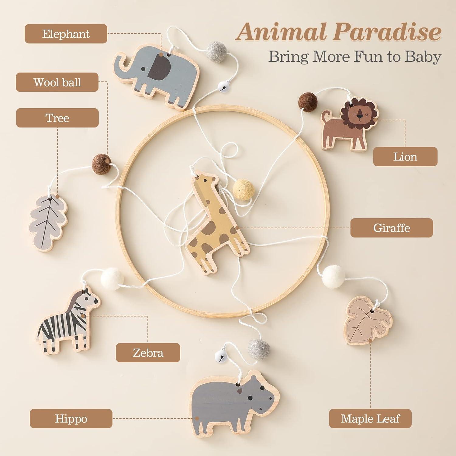 Móvil para Cuna OESSUF de Algodón y Madera, Musical y Luminoso