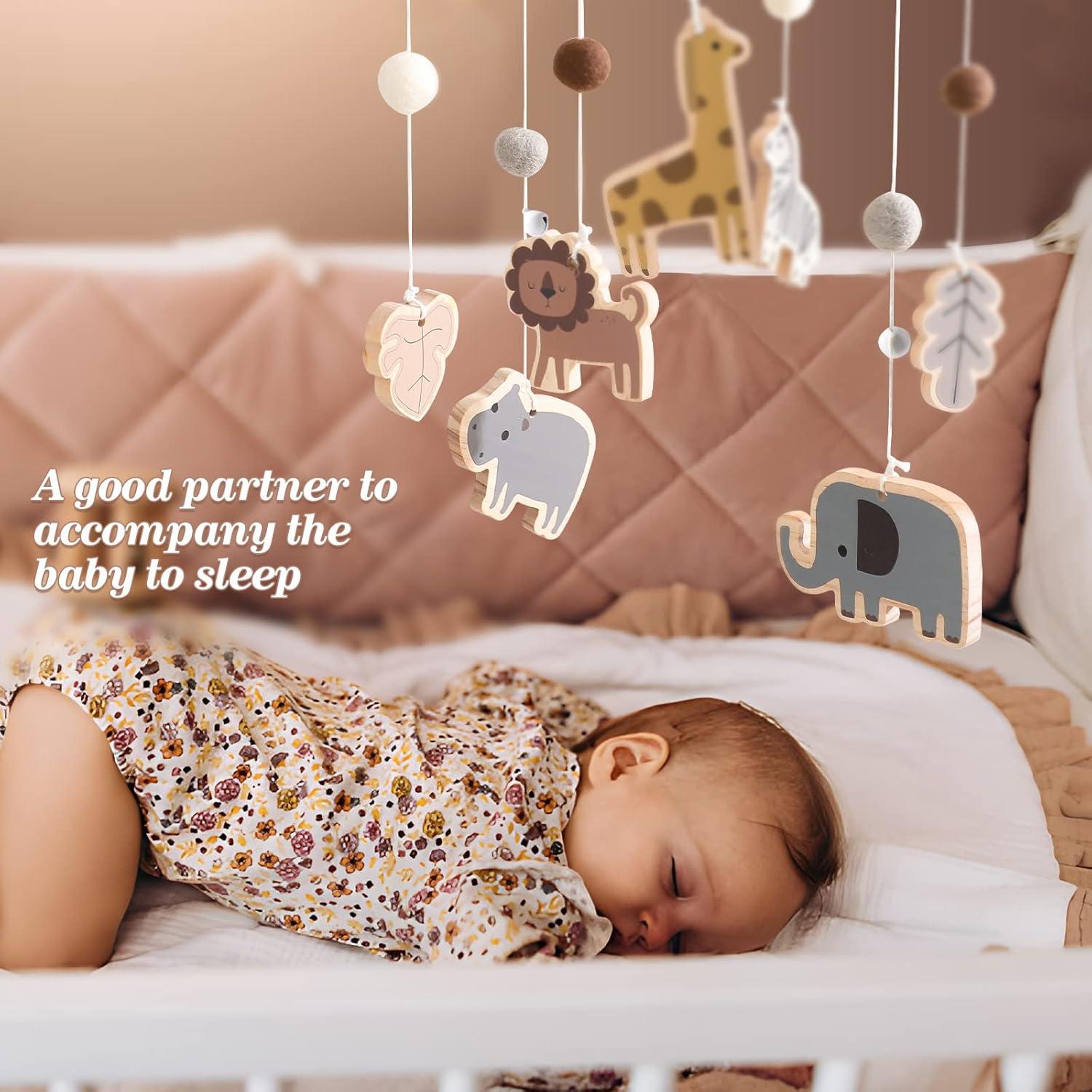 Móvil para Cuna OESSUF de Algodón y Madera, Musical y Luminoso