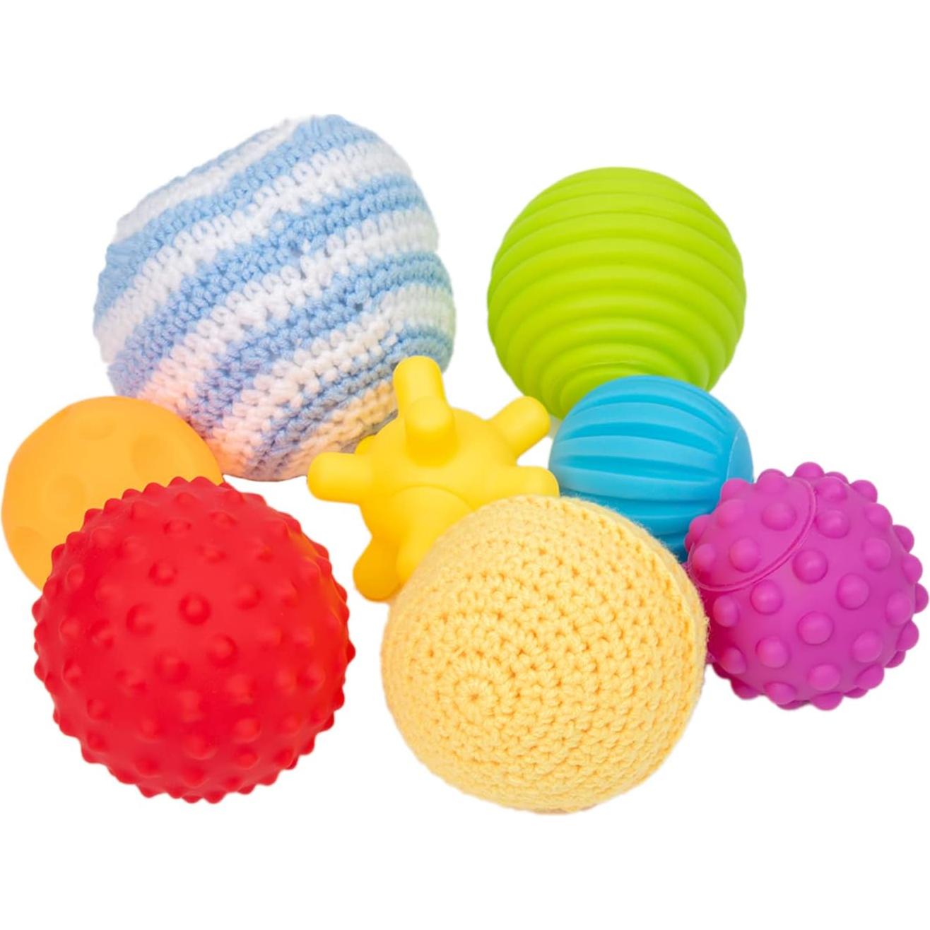 Adena Montessori 8 Pelotas Sensoriales para Bebés 6-12 Meses