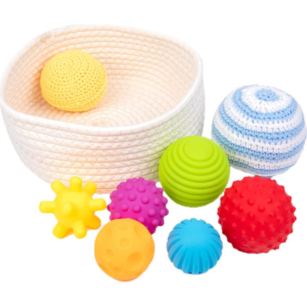 Adena Montessori 8 Pelotas Sensoriales para Bebés 6-12 Meses