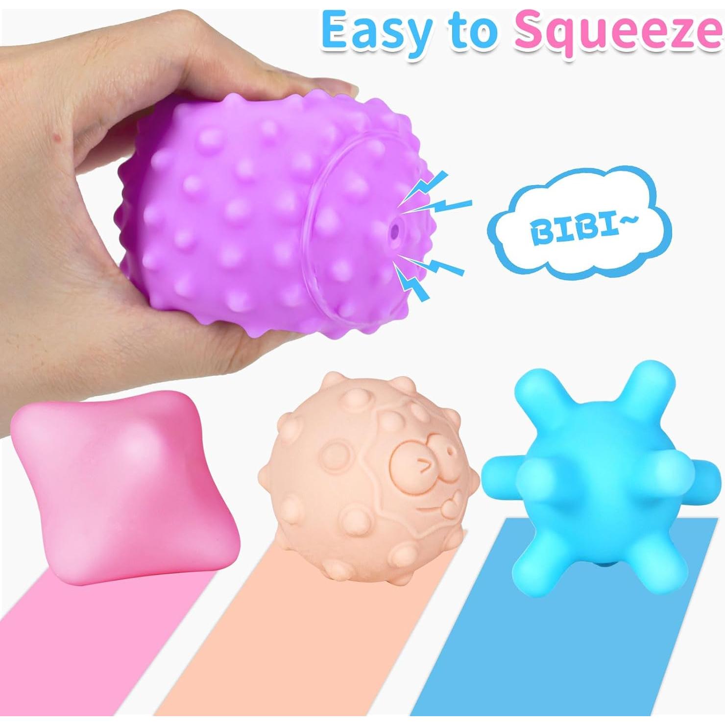 Set de 12 Pelotas Sensoriales Multicolores Ynanimery para Bebés