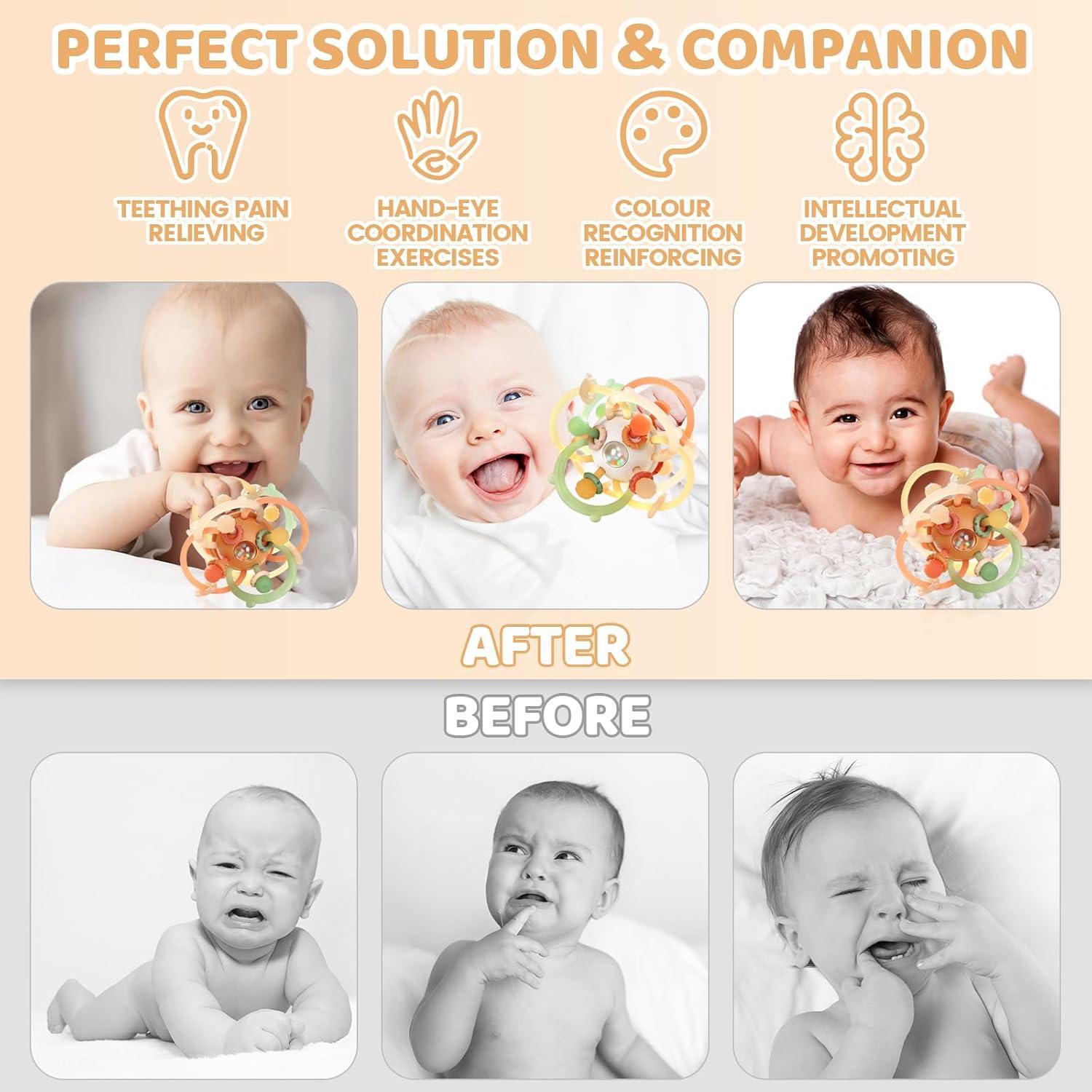 Juguete de Dentición Sensorial Orzbow para Bebés - Silicona BPA Free