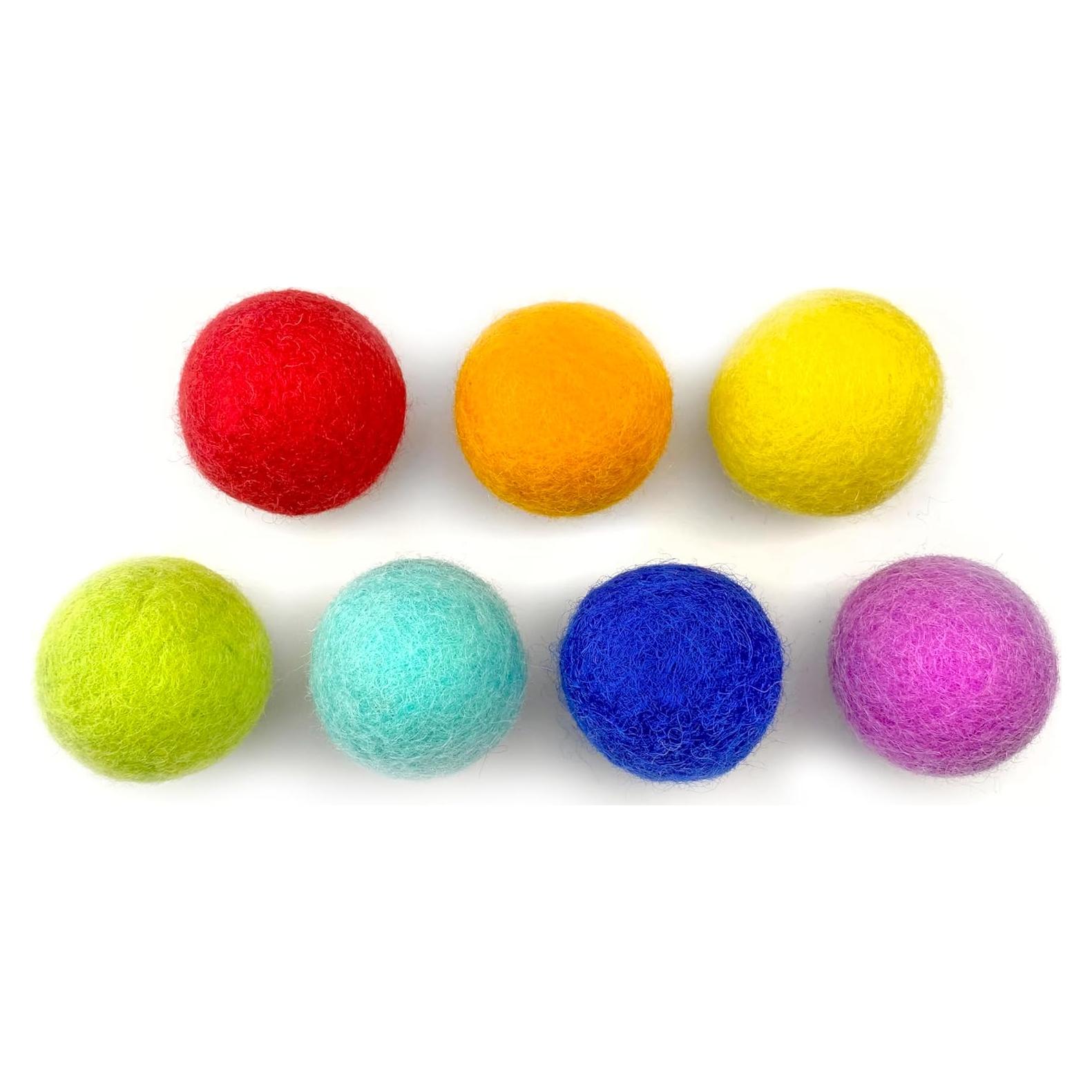 Bolas de Fieltro Grandes Arcoíris Wildflower 4 CM - 7 Colores
