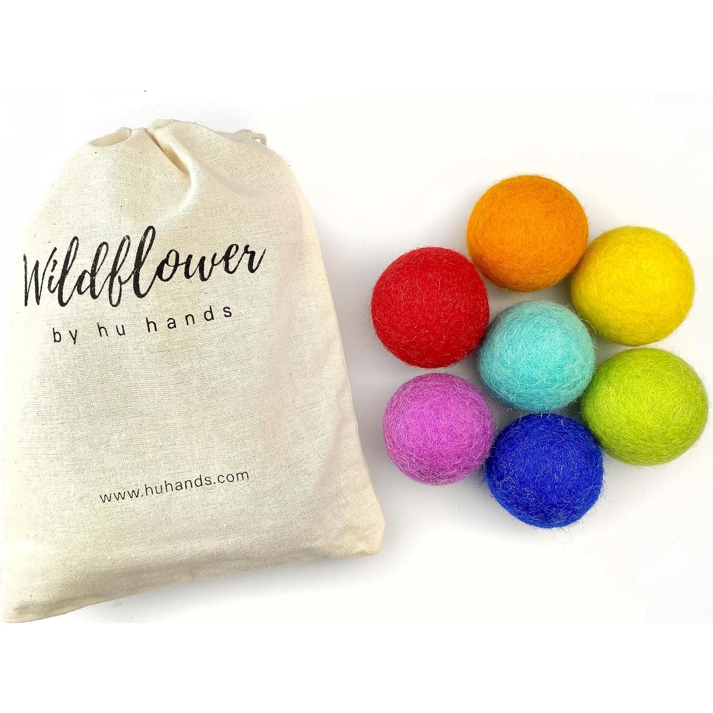 Bolas de Fieltro Grandes Arcoíris Wildflower 4 CM - 7 Colores