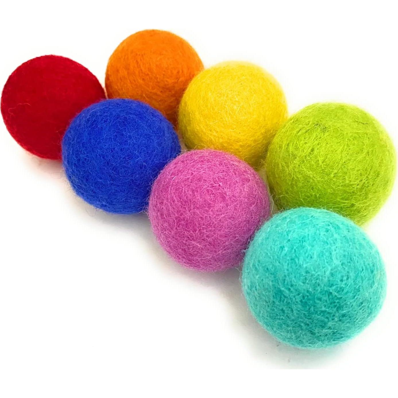 Bolas de Fieltro Grandes Arcoíris Wildflower 4 CM - 7 Colores