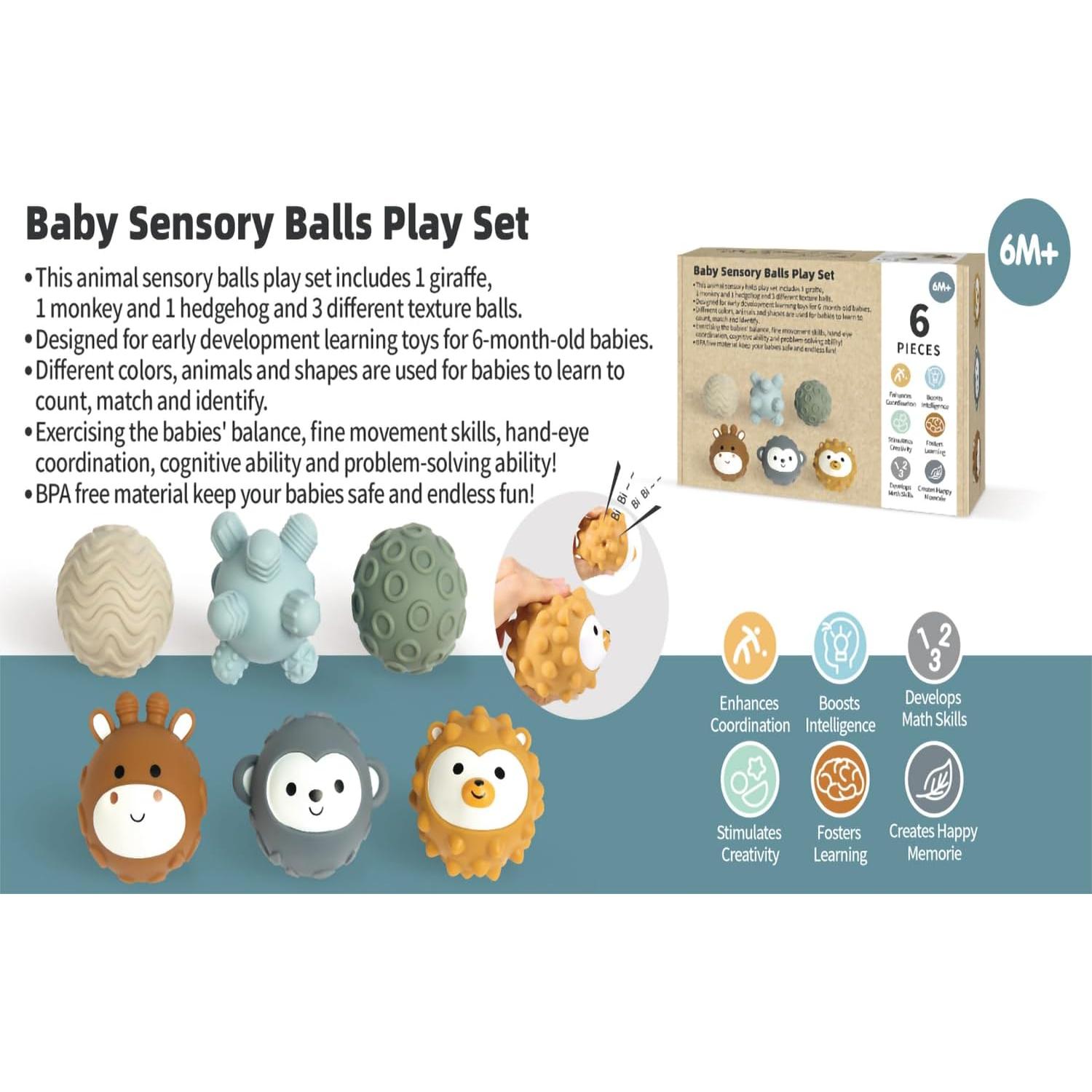 Conjunto de 6 Pelotas Sensoriales TMYIDO para Bebés 6-18 Meses