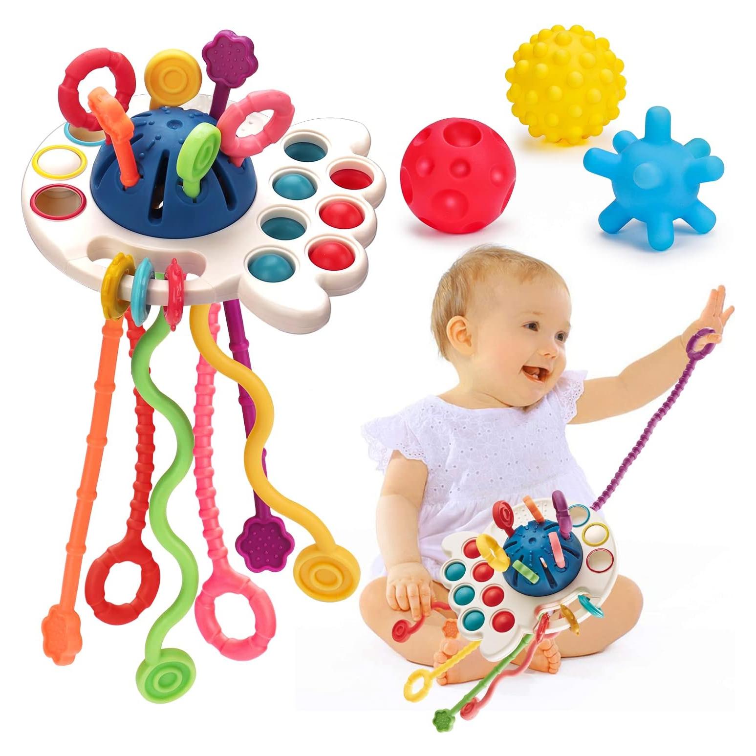 Juguetes Sensoriales Montessori Thremhoo para Bebés 0-18 Meses