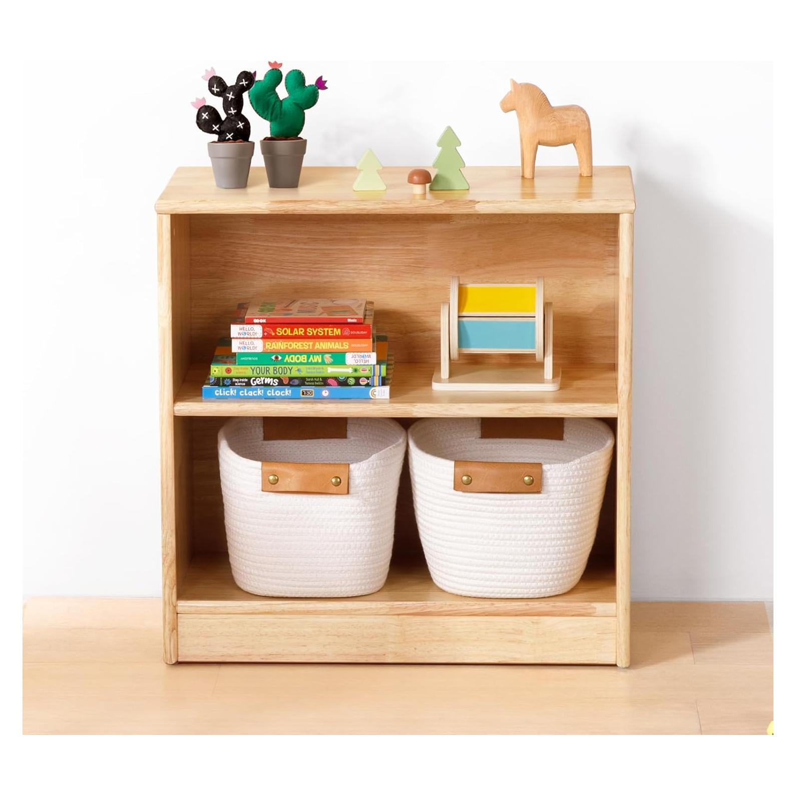 Estante Montessori OOOK 60 cm Madera Caucho Almacenamiento Juguetes