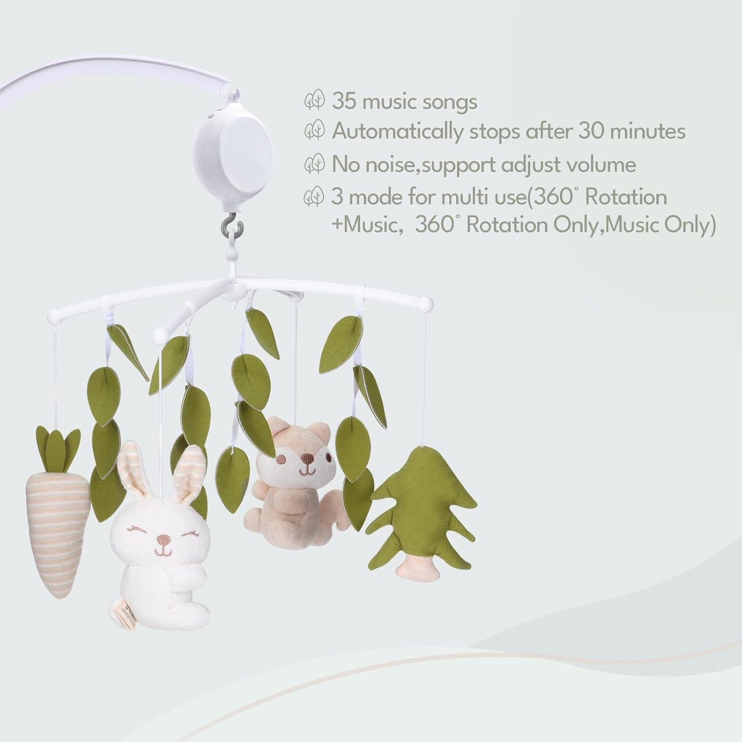 Móvil de Cuna COTTONBEBE Safari 35 Canciones Orgánico