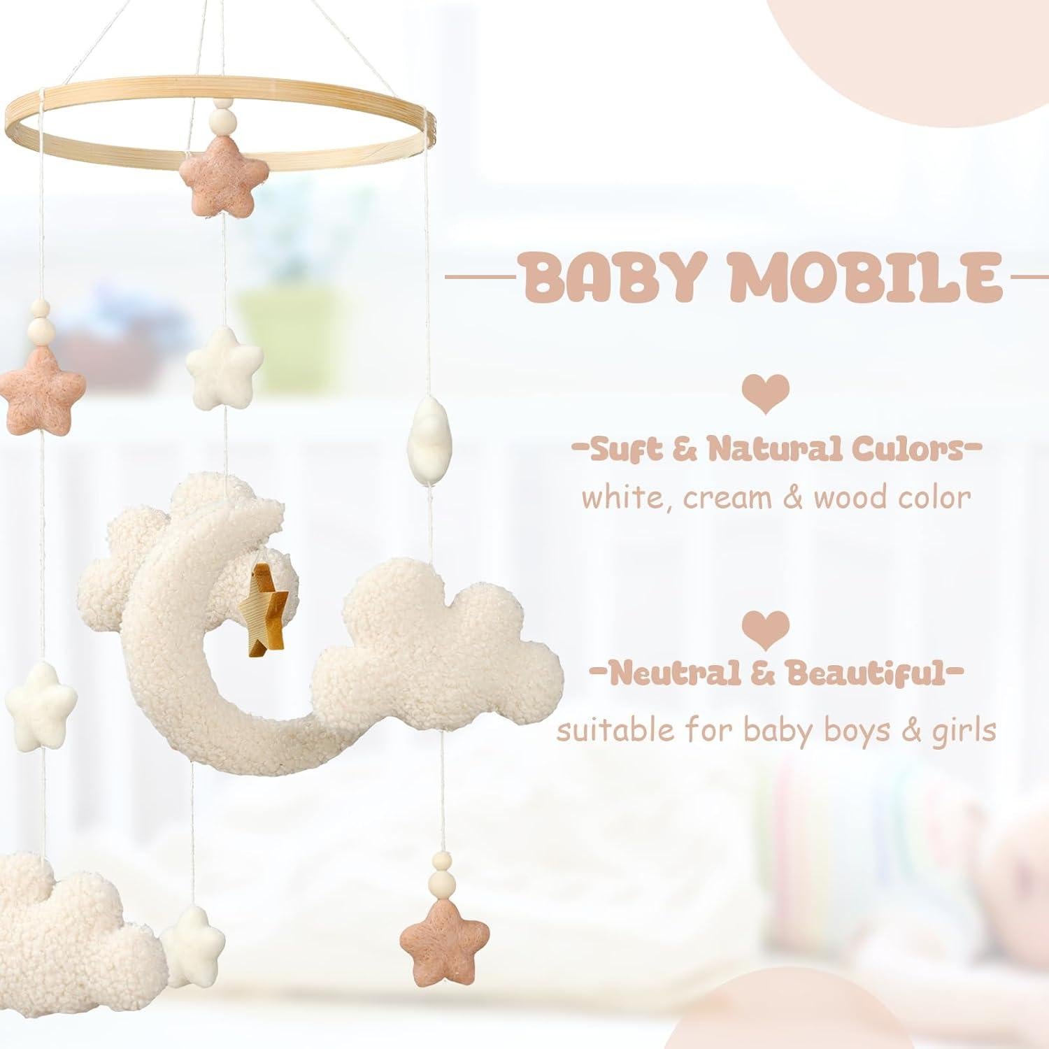 Móvil de Cuna Hecho a Mano CroBlissful Neutro Boho